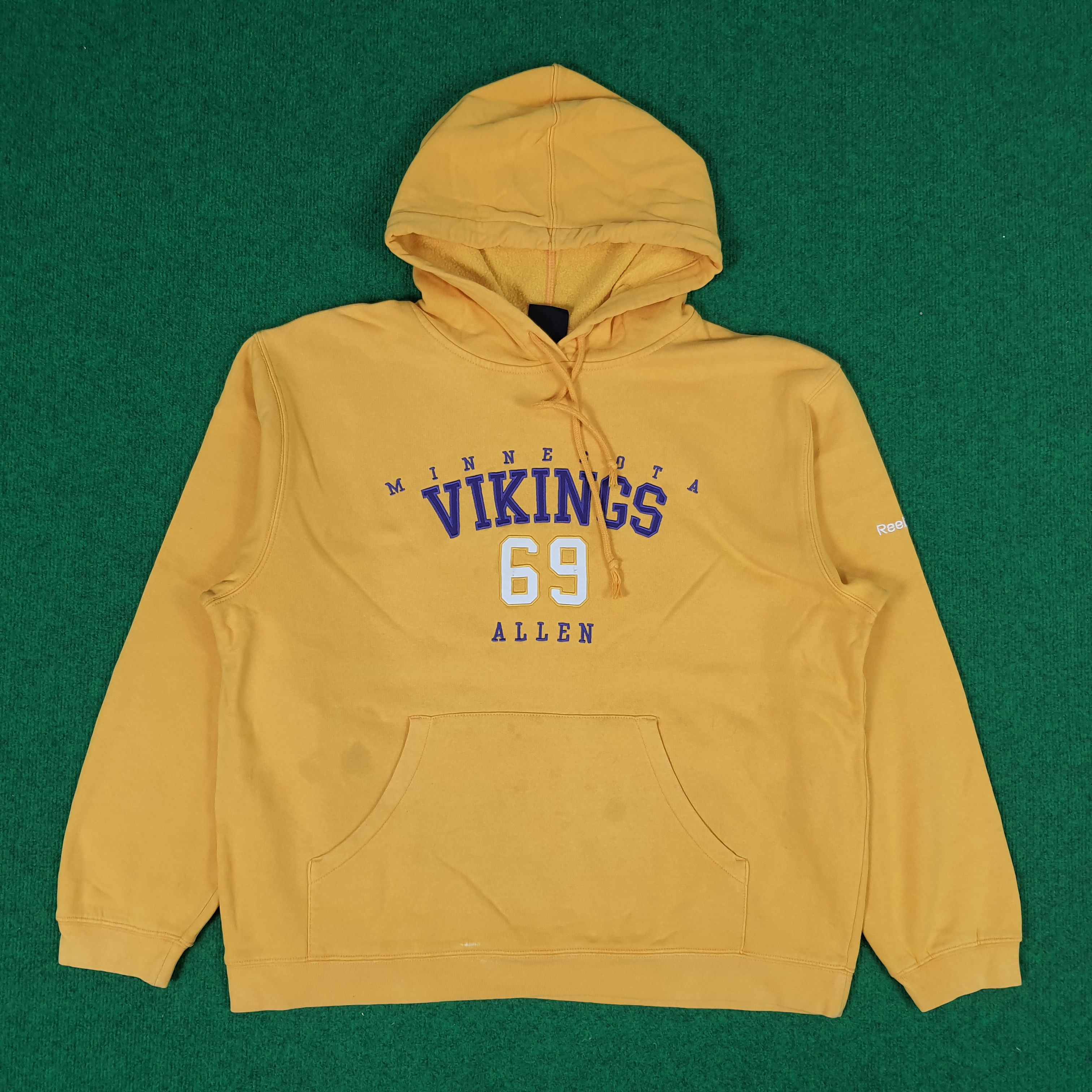 NFL × Reebok × Vintage Vintage Reebok Minnesota Vikings Allen NFL Hoodie Size US XL / EU 56 / 4 - 1 Thumbnail