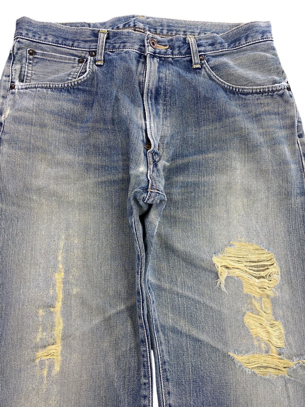 Edwin Edwin X Selvage Faded Wash Ripped Style Straight Leg Jeans Size US 33 - 2 Thumbnail