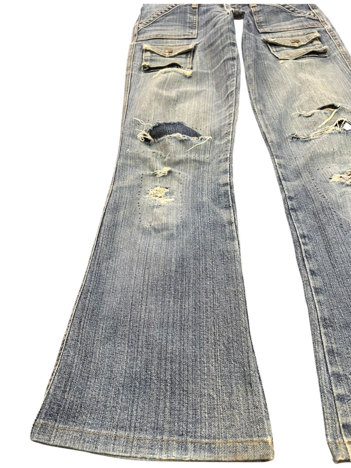 Japanese Brand Vintage Dear Heart Flare Distressed Bush Pants Denim Size US 28 / EU 44 - 6 Thumbnail