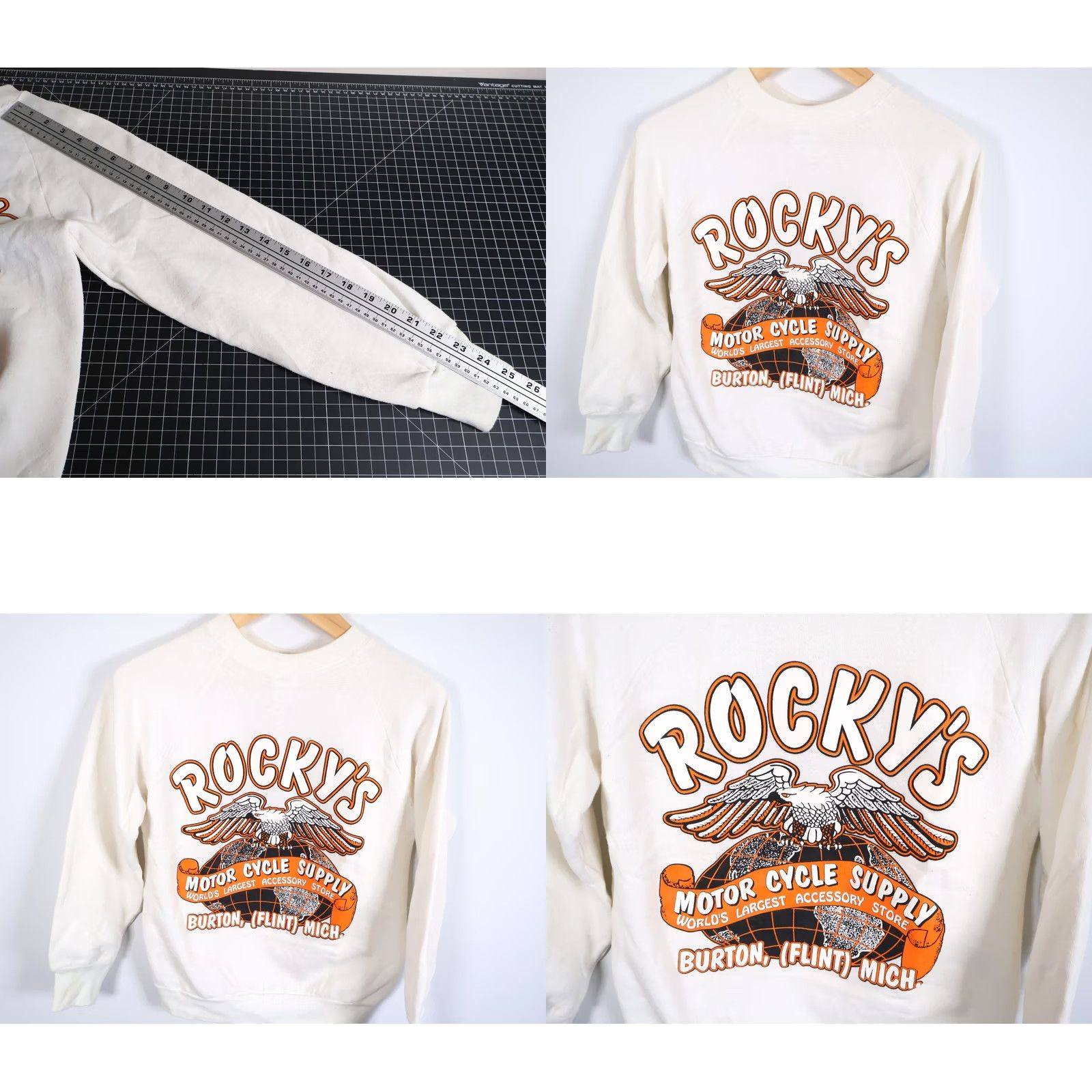 Fruit Of The Loom VINTAGE Rocky's Motorcycle Supply Sweatshirt Nike? Size US S / EU 44-46 / 1 - 9 Thumbnail
