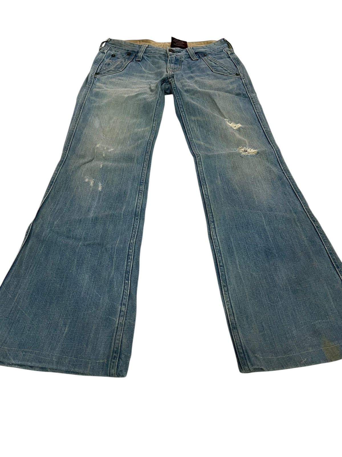 Levi's × Levi's Vintage Clothing 🌈90’s Style Levis Lot 907 Distress Mud Wash Flare Jean Japan Size US 28 / EU 44 - 1 Thumbnail