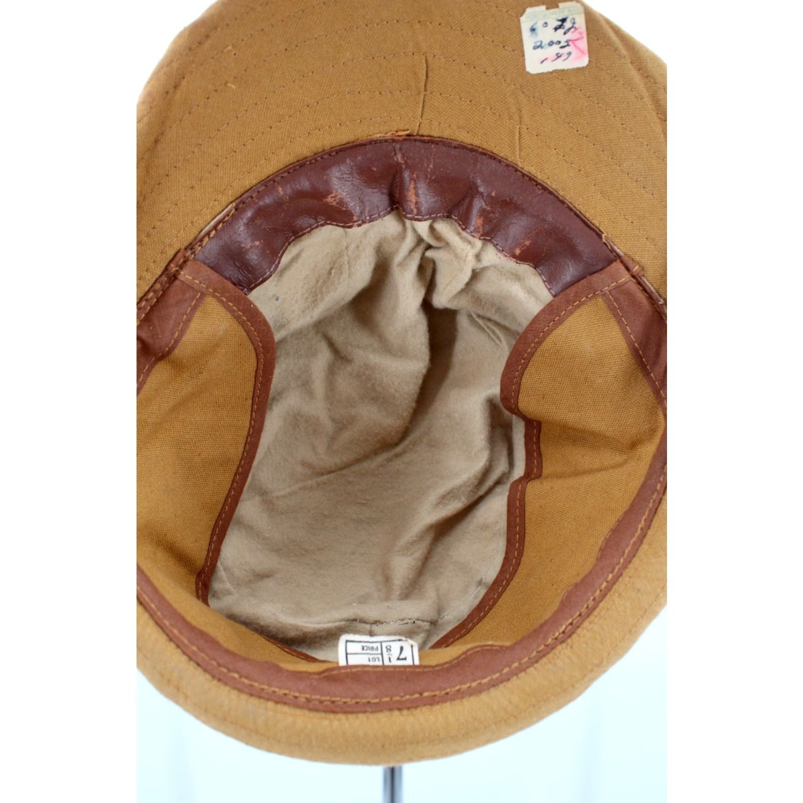 Vintage Men's VTG 1930s Brown Duck Canvas Hunting Cap Sz 7 1/8 Hat 30s Size ONE SIZE - 5 Thumbnail