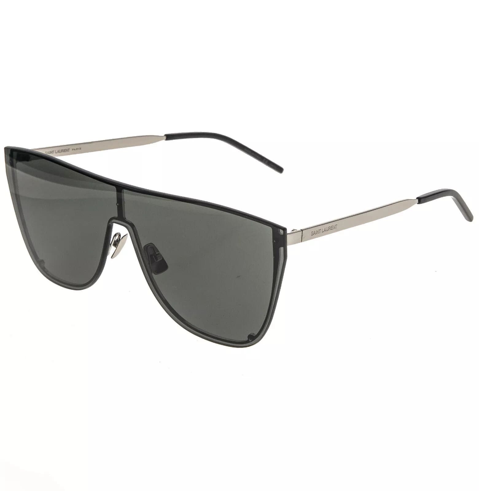 Yves Saint Laurent SAINT LAURENT MASK YSL SL1B 002 Silver Black Sunglass SL1 Size ONE SIZE - 4 Thumbnail