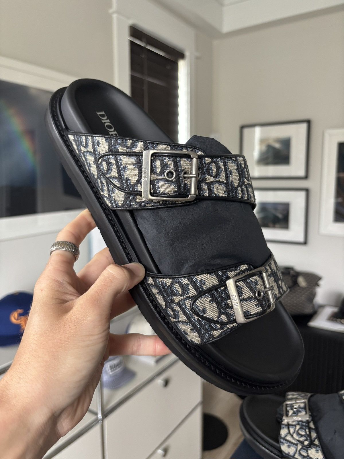 Dior DIOR | 47 | OBLIQUE LOGO SANDALS MULES Size US 14 / EU 47 - 12 Thumbnail
