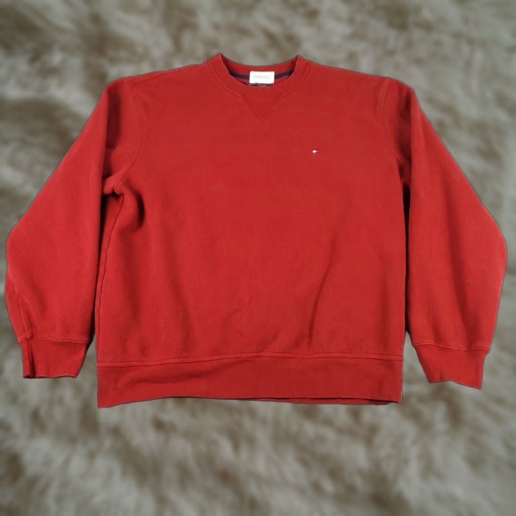 Tommy Hilfiger Tommy Hilfiger Pullover Sweater Mens XL Red Cotton Blend Crew Neck Size US XL / EU 56 / 4 - 1 Thumbnail