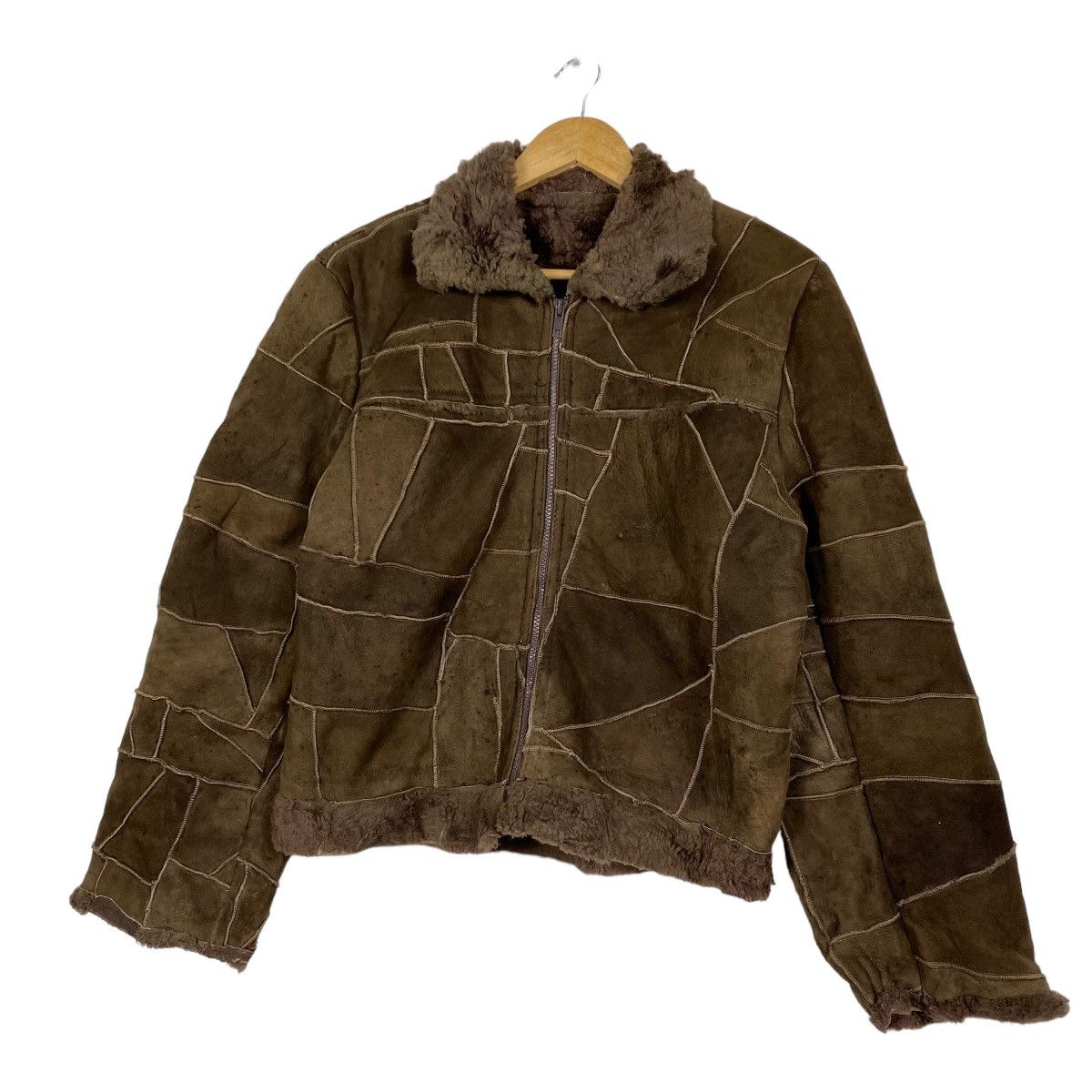 Japanese Brand Patchwork Sherpa Jacket Mink Fur Cropped Coat Size US M / EU 48-50 / 2 - 2 Thumbnail