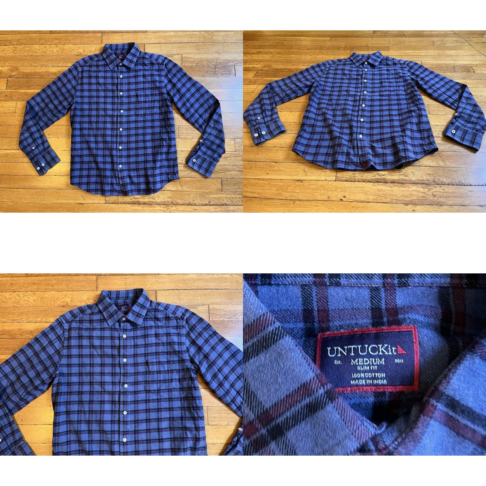 UNTUCKit UNTUCKit Shirt Slim Fit Plaid Flannel 2 Pack Men’s Medium Multicolor Casual Shirt Mens Medium Multicolor Plaid Flannel Shirt Untuckit Size US M / EU 48-50 / 2 - 9 Thumbnail