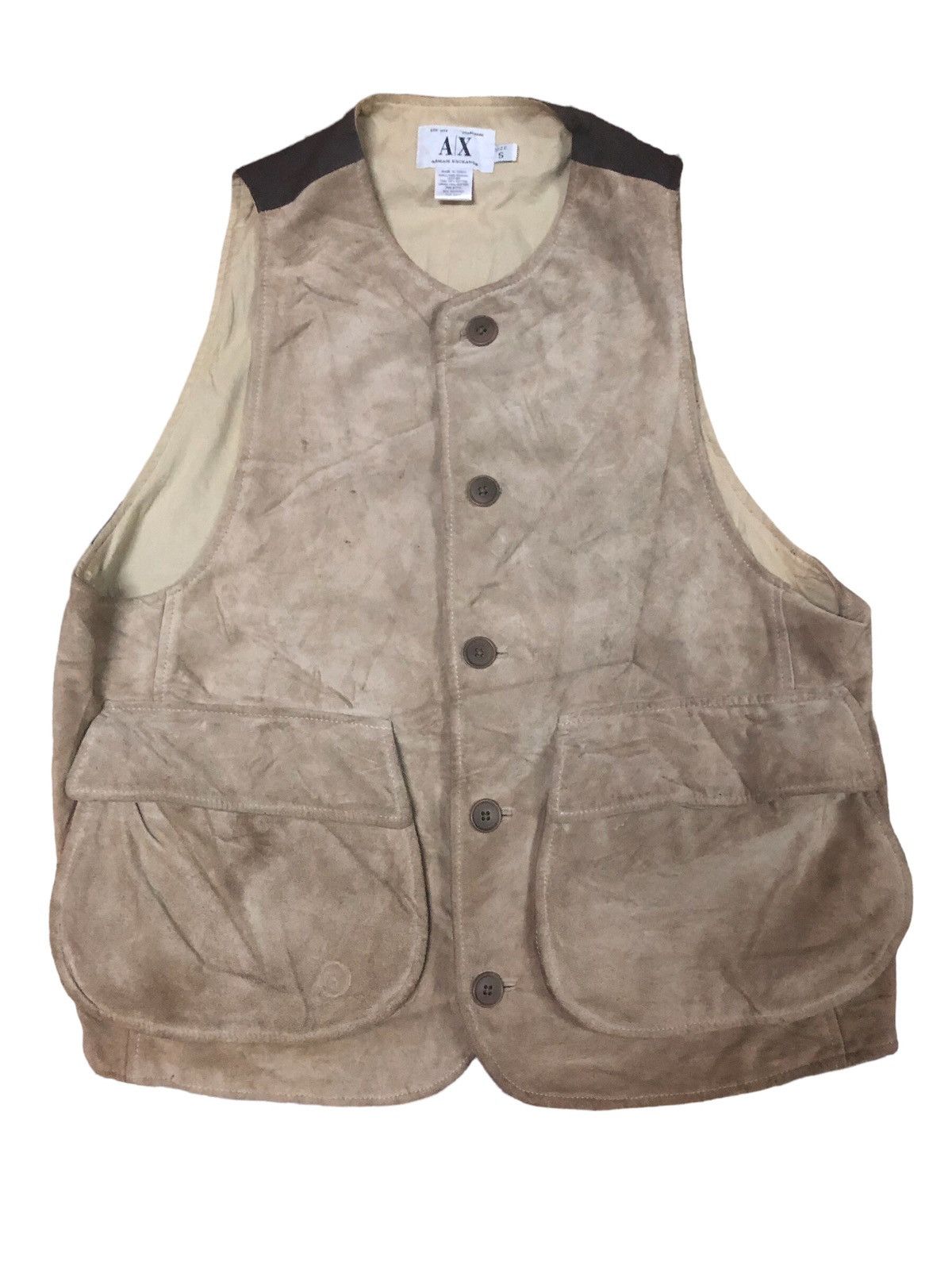 Armani Exchange × Leather Armani Exchange Hybrid Suede Vest Size US M / EU 48-50 / 2 - 1 Thumbnail