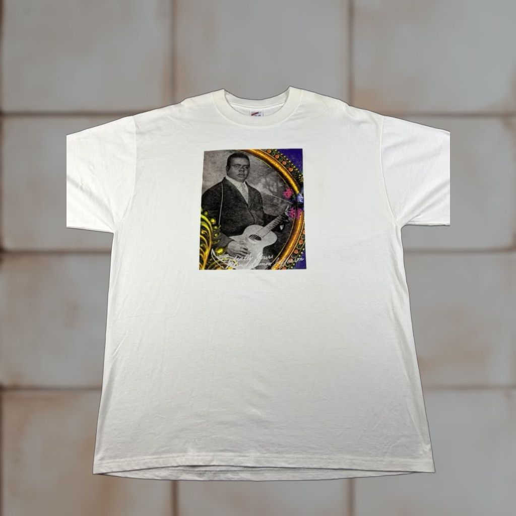 Jerzees VINTAGE Blind Lemon Jefferson Shirt Adult L White 90s Jazz Blues Music Shirts Size US L / EU 52-54 / 3 - 1 Thumbnail