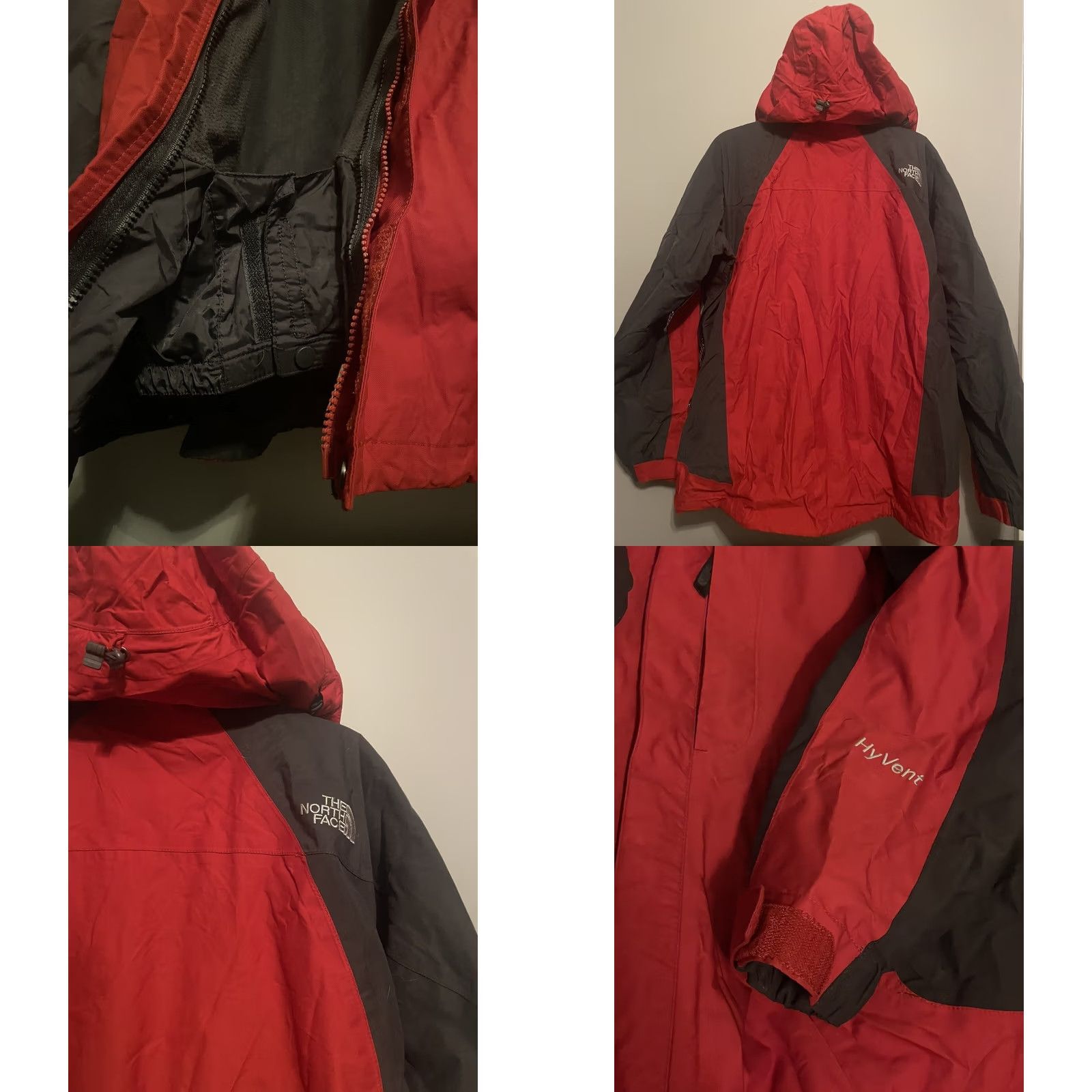 The North Face VINTAGE? North Face Hyvent Jacket Heavy Winter Red XL Men 30” Length 23” Pit to Pit Nylon Black? Size US XL / EU 56 / 4 - 8 Thumbnail