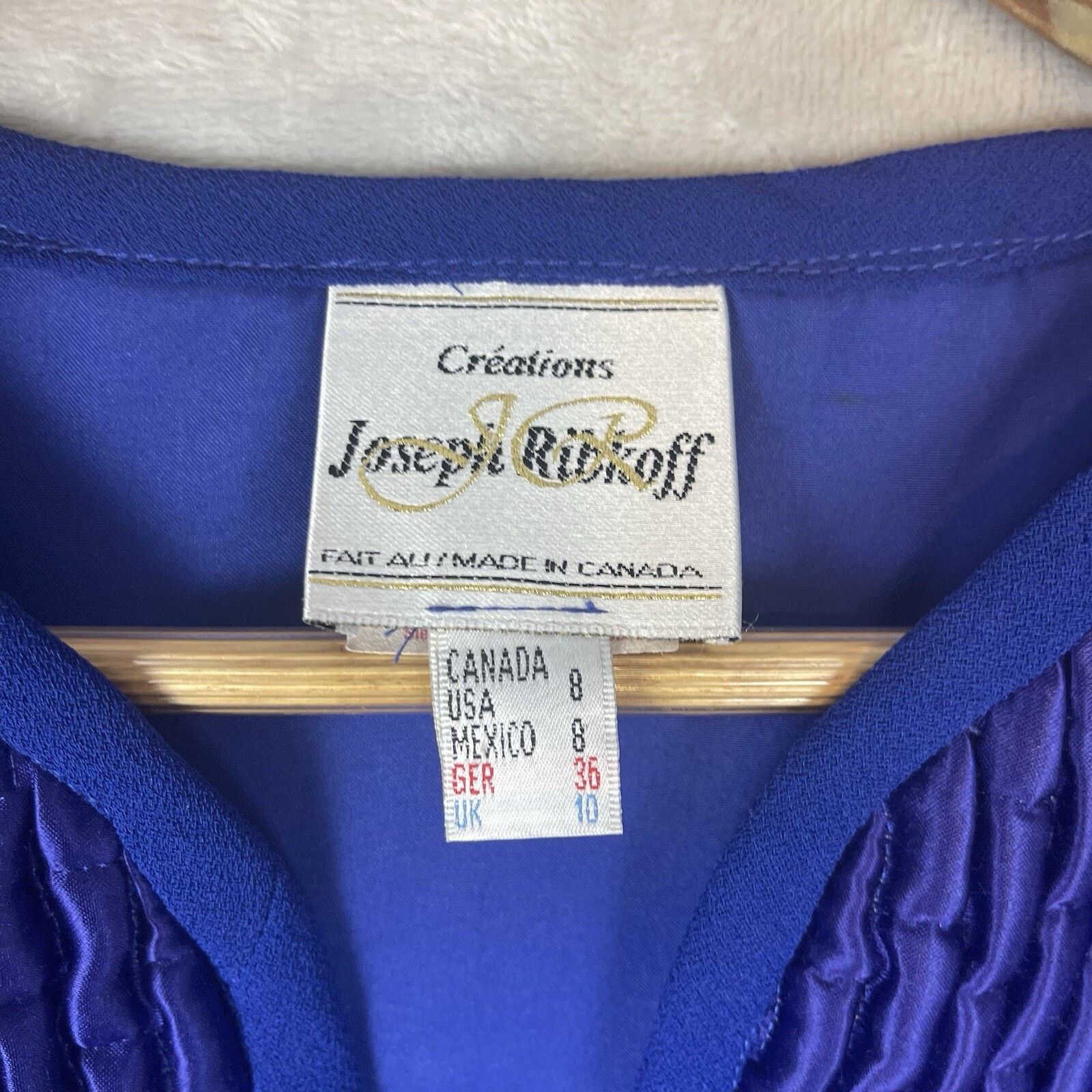 Joseph Ribkoff Vtg Joseph Ribkoff Blue Quilted Bolero Cropped Jacket Canada Size M / US 6-8 / IT 42-44 - 6 Thumbnail