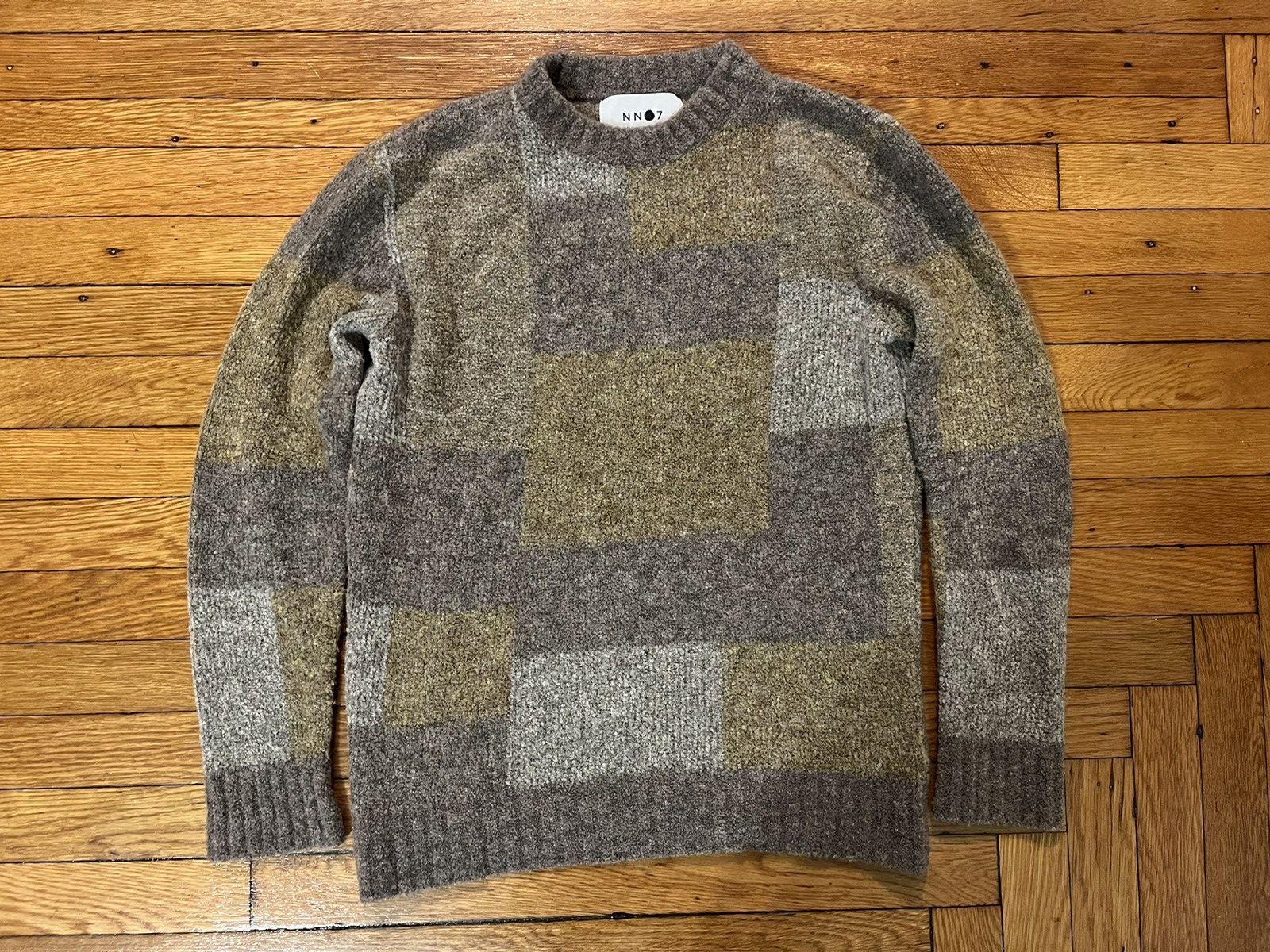 image of Nn07 Wool Crewneck Sweater, Size S, Like-New Condition in Beige, Men's