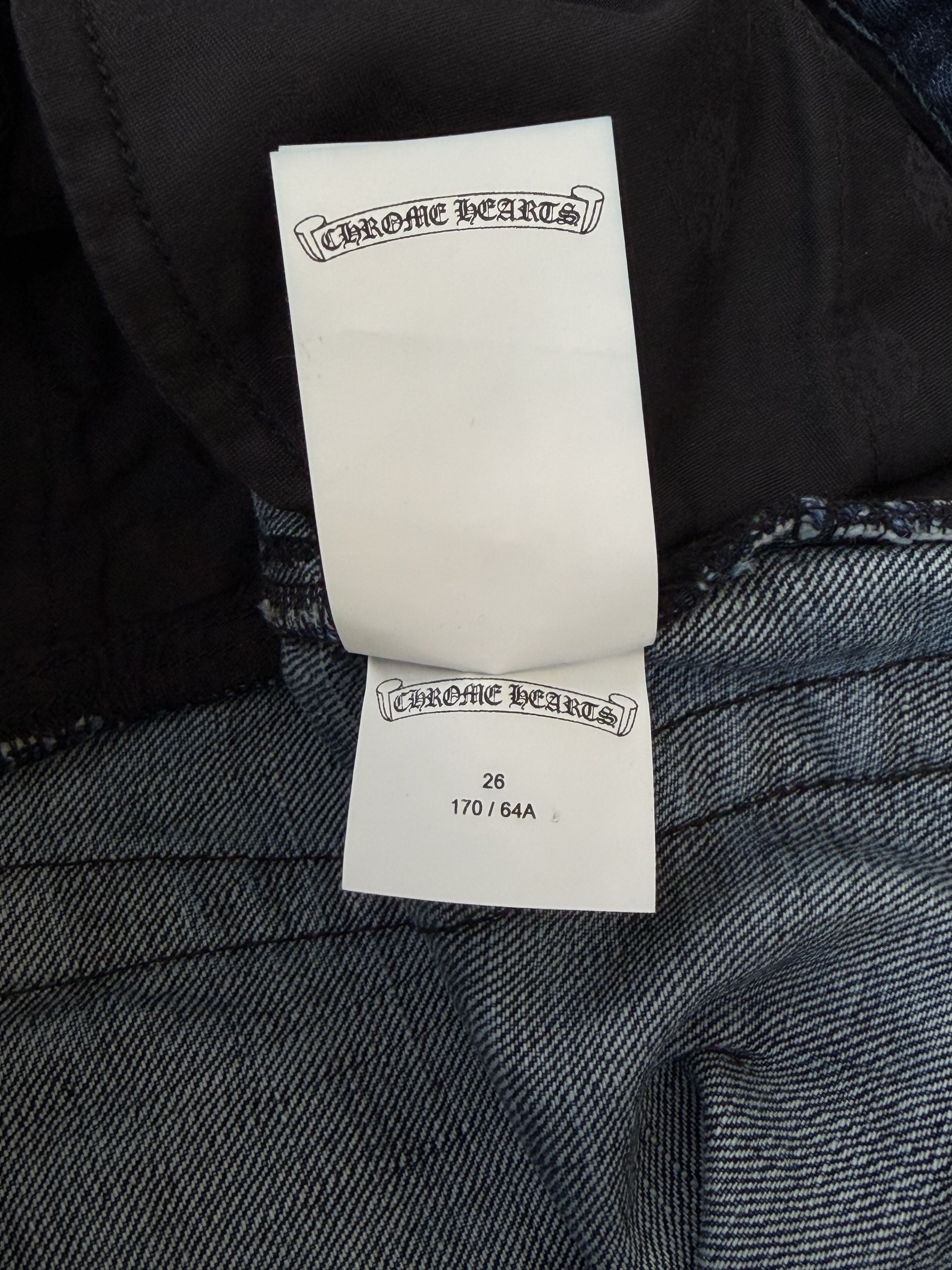 Chrome Hearts Chrome Hearts Blue & Black Cross Patch Denim Shorts Size US 26 / EU 42 - 6 Thumbnail