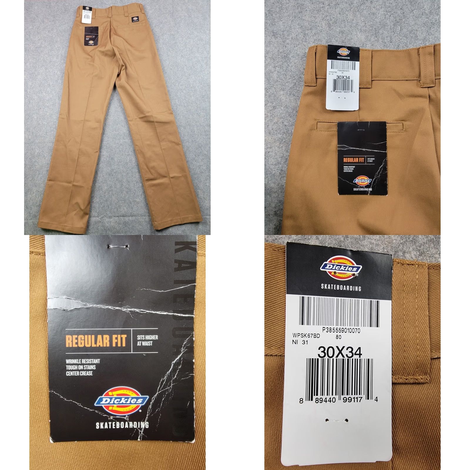 Dickies Dickies Skateboarding Pants Mens 30x34 Brown Regular Fit Wrinkle Resistant Size US 30 / EU 46 - 9 Thumbnail
