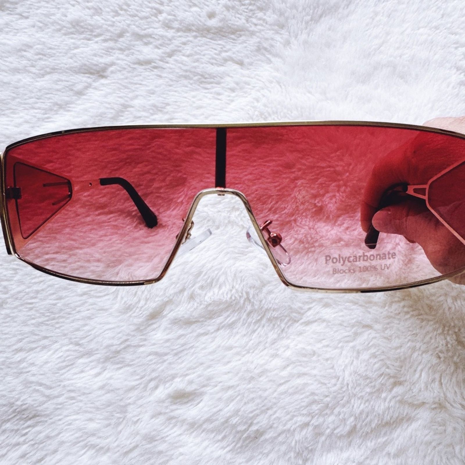 Other Shane Clear Red Wrap-Around Sunglasses Size ONE SIZE - 2 Thumbnail