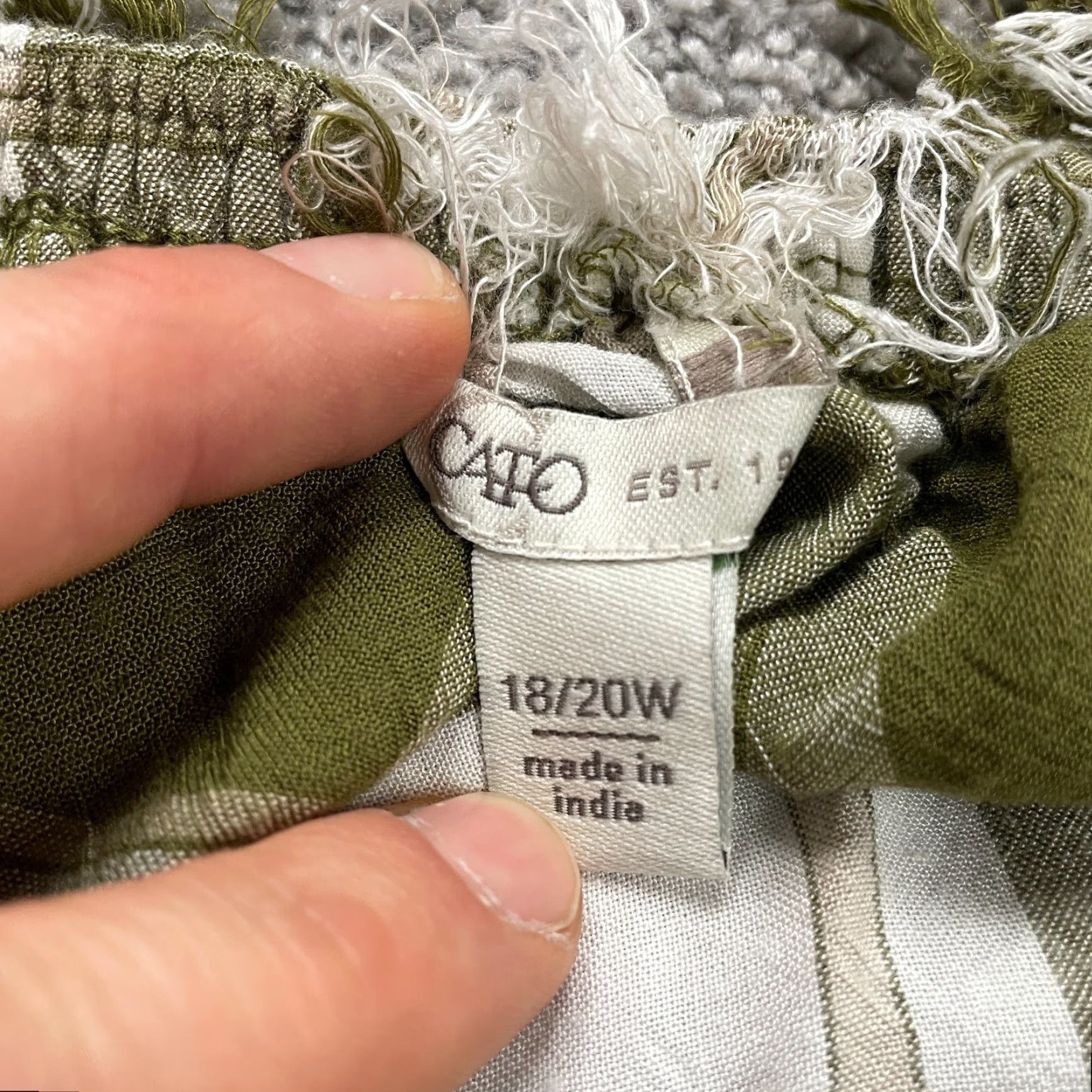 Vintage Cato Blouse Women 18/20 Plus Long Sleeve Green Check Rayon Lightweight Casual Womens Size XXL / US 16-18 / IT 52-54 - 3 Thumbnail