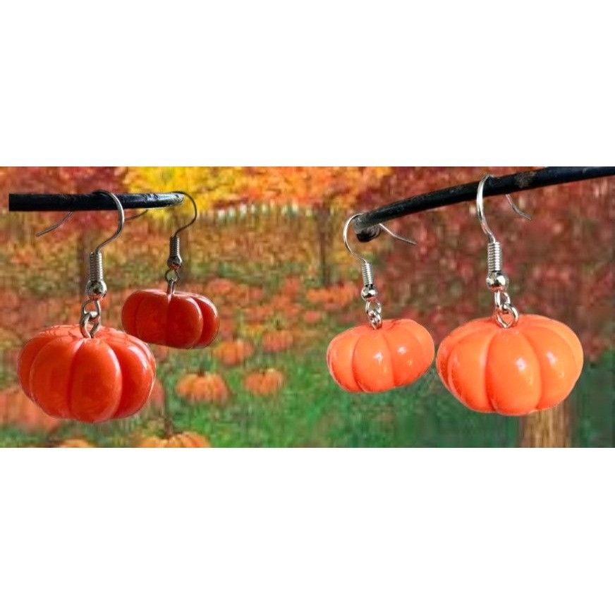 Handmade Pumpkin Earrings Thanksgiving Fall Festive Harvest New Handm Size ONE SIZE - 5 Thumbnail