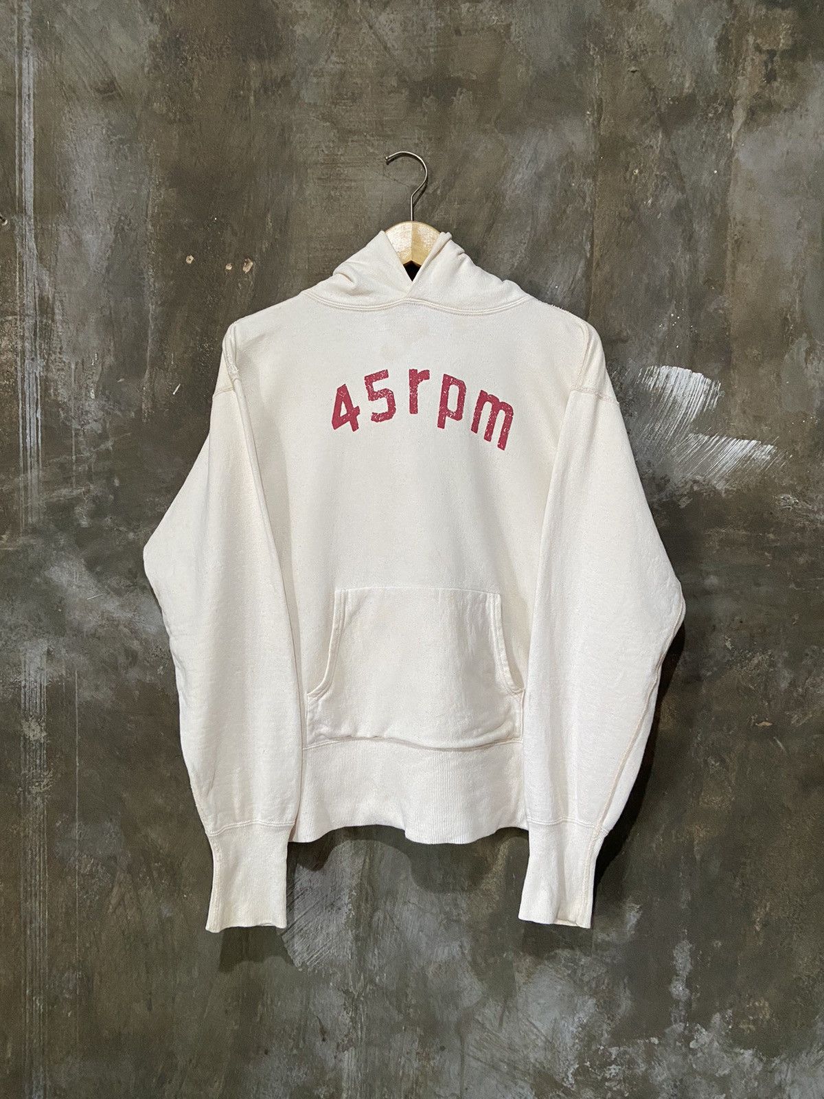 image of Vintage 45Rpm Logo Hoodie in Ivory, Men's (Size Medium)