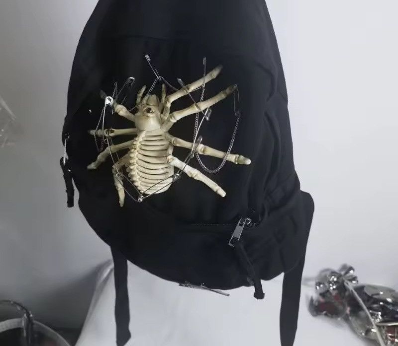 Designer Gothic Punk Spider Capacity Large School Backpack Bag Size ONE SIZE - 5 Thumbnail