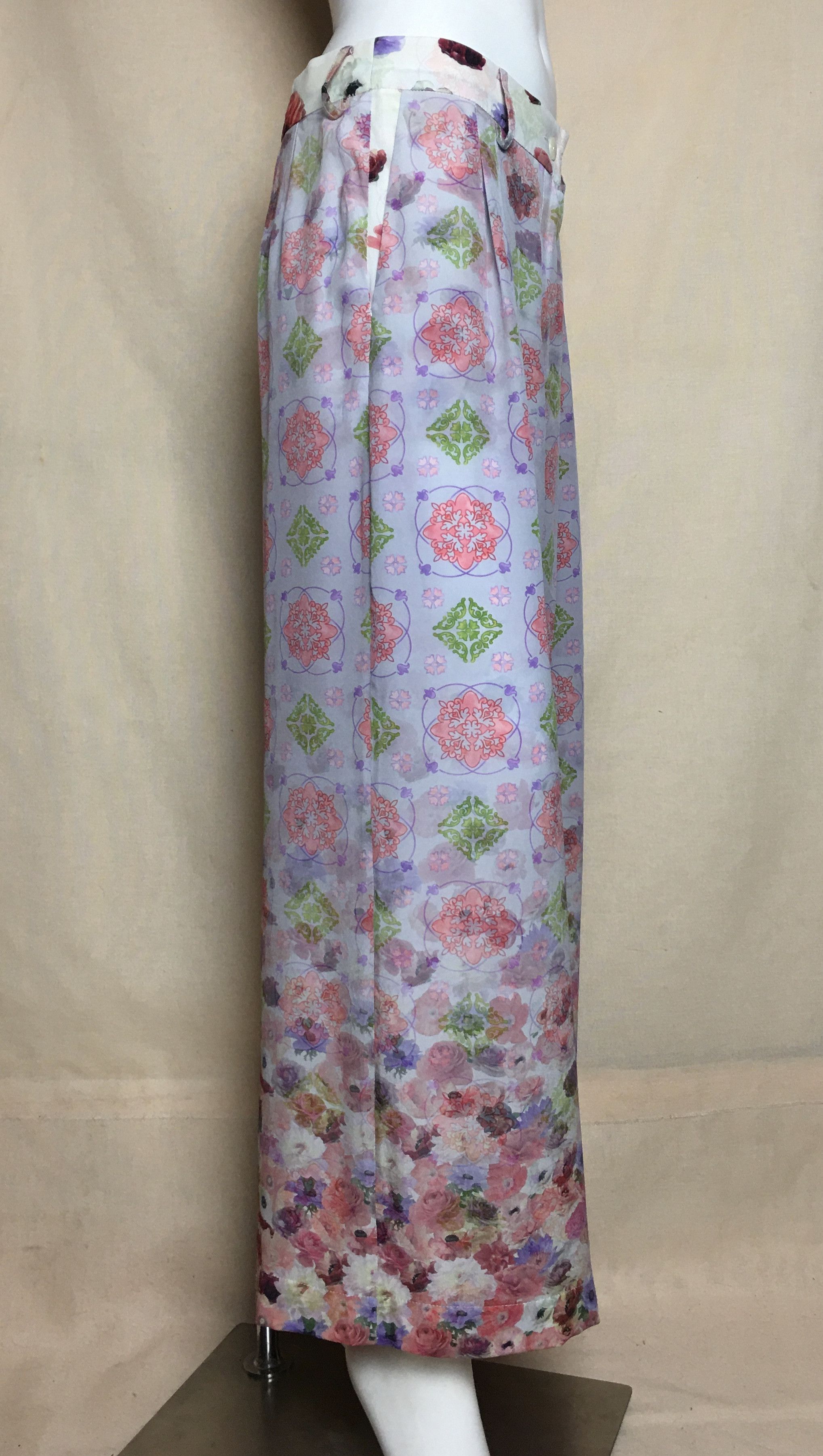 Other Artist Fortune New Silk 3/4 Palas Trousers Pants L /IT 46 Size 32" / US 10 / IT 46 - 3 Thumbnail