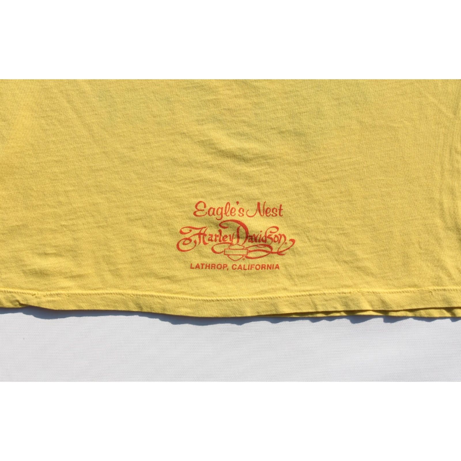 Harley Davidson VINTAGE Harley-Davidson Womens Shirt Top Short Sleeve Yellow Ride Free Eagle M Lathrop Size M / US 6-8 / IT 42-44 - 4 Thumbnail