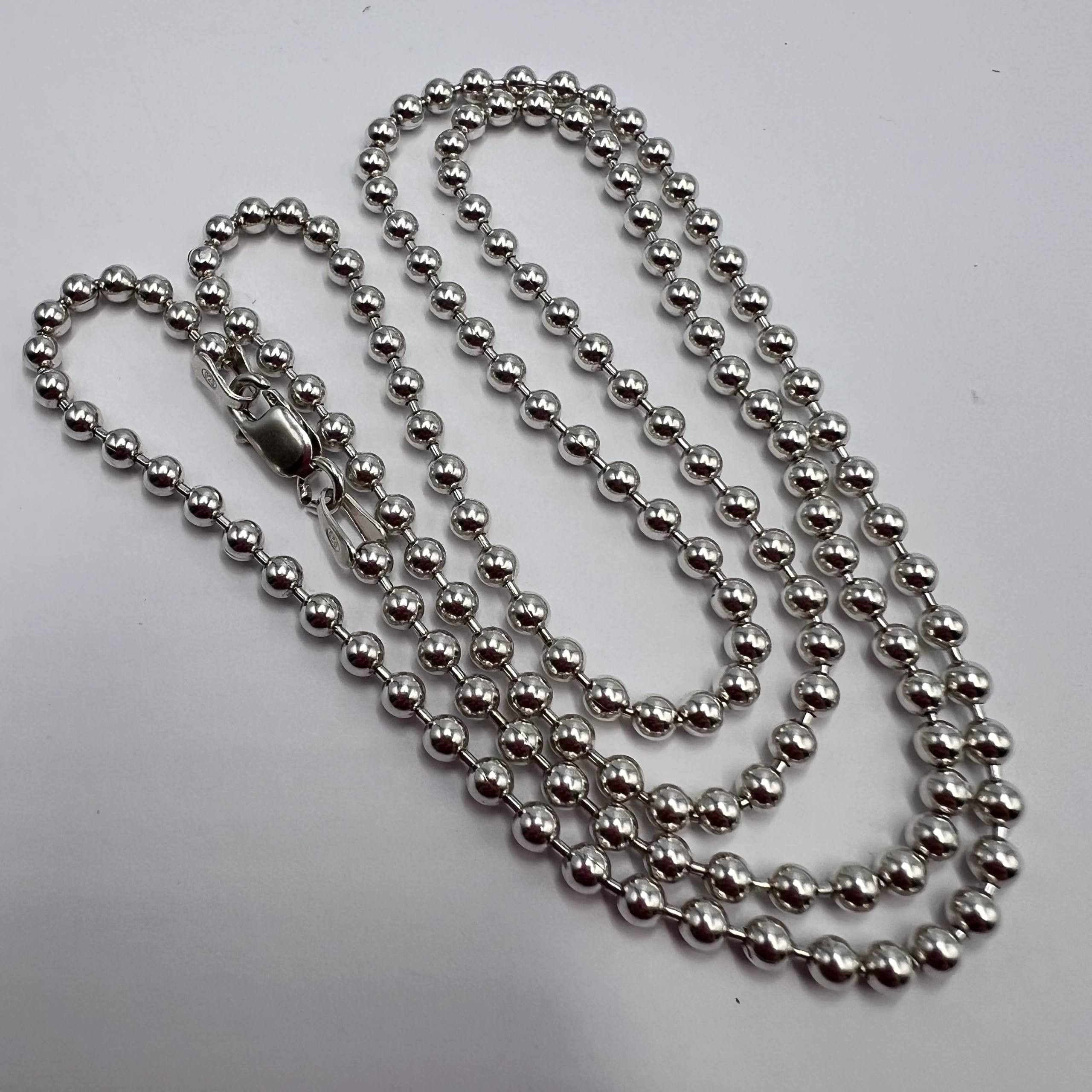 Vintage Vintage Sterling Silver 925 Ball Chain Necklace 58cm 14.2g Size ONE SIZE - 1 Thumbnail