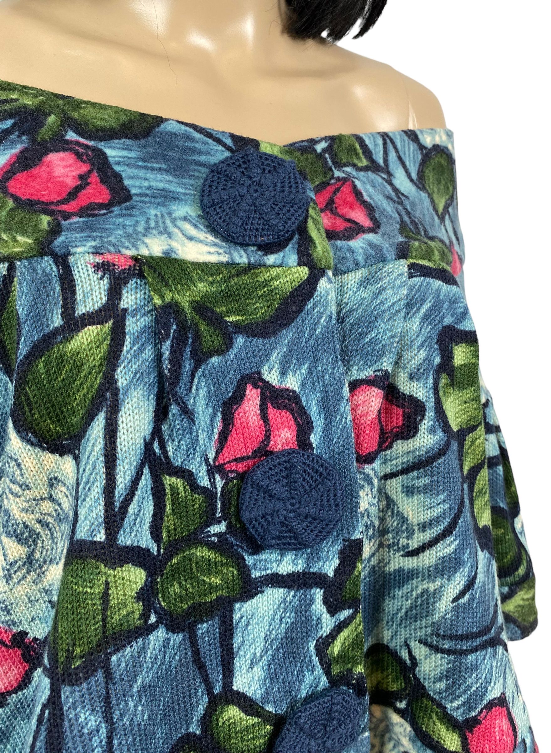 Kenzo kenzo off shoulder wool flower printed jacket size M Size M / US 6-8 / IT 42-44 - 7 Thumbnail