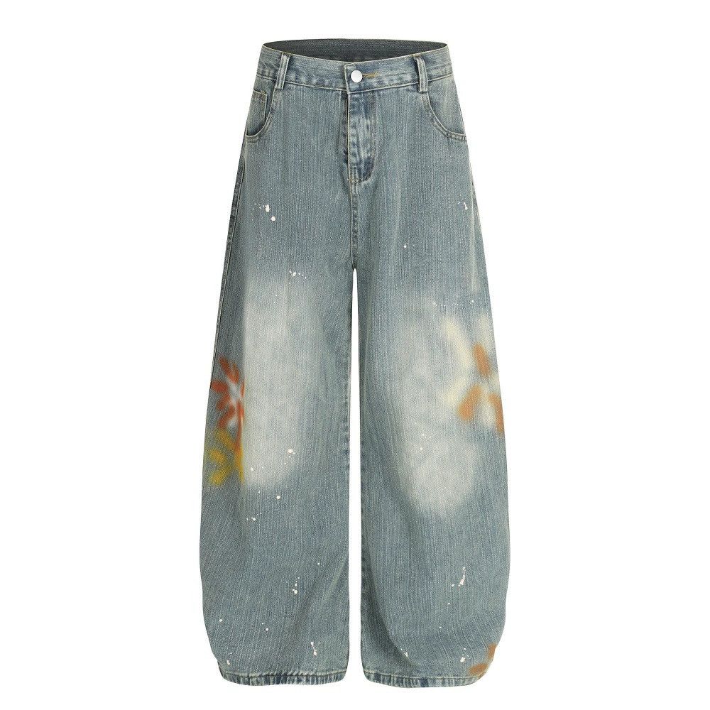 Jean Men's retro ink-splashed wide-leg scimitar jeans Size US 32 / EU 48 - 1 Thumbnail