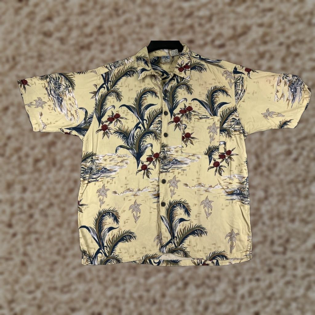 Gotcha Gotcha Shirt Men L Yellow Floral Hawaiian Button-Up Size US L / EU 52-54 / 3 - 1 Thumbnail
