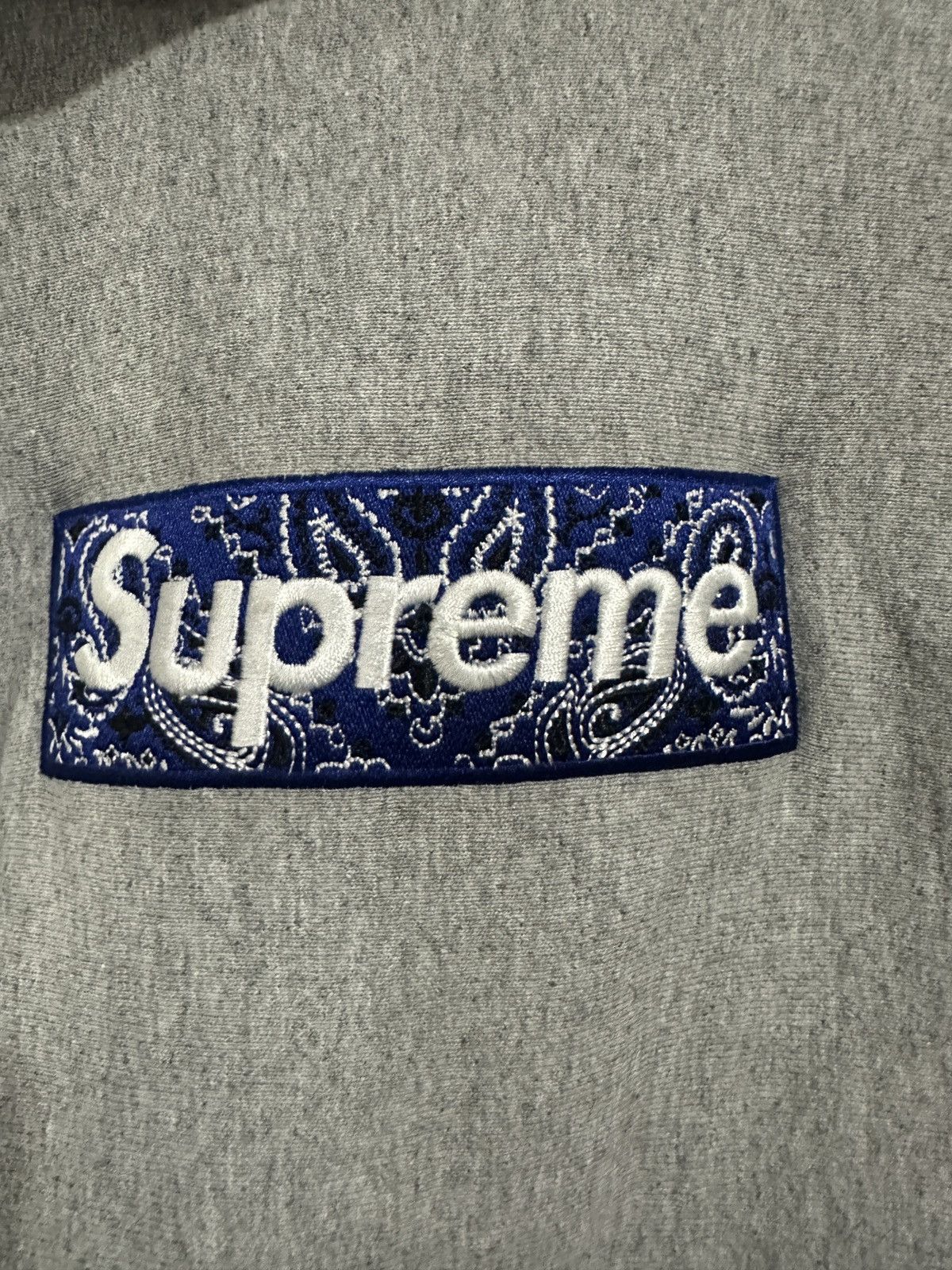 Supreme Supreme Bandana Box Logo Hoodie Grey Size US M / EU 48-50 / 2 - 2 Thumbnail
