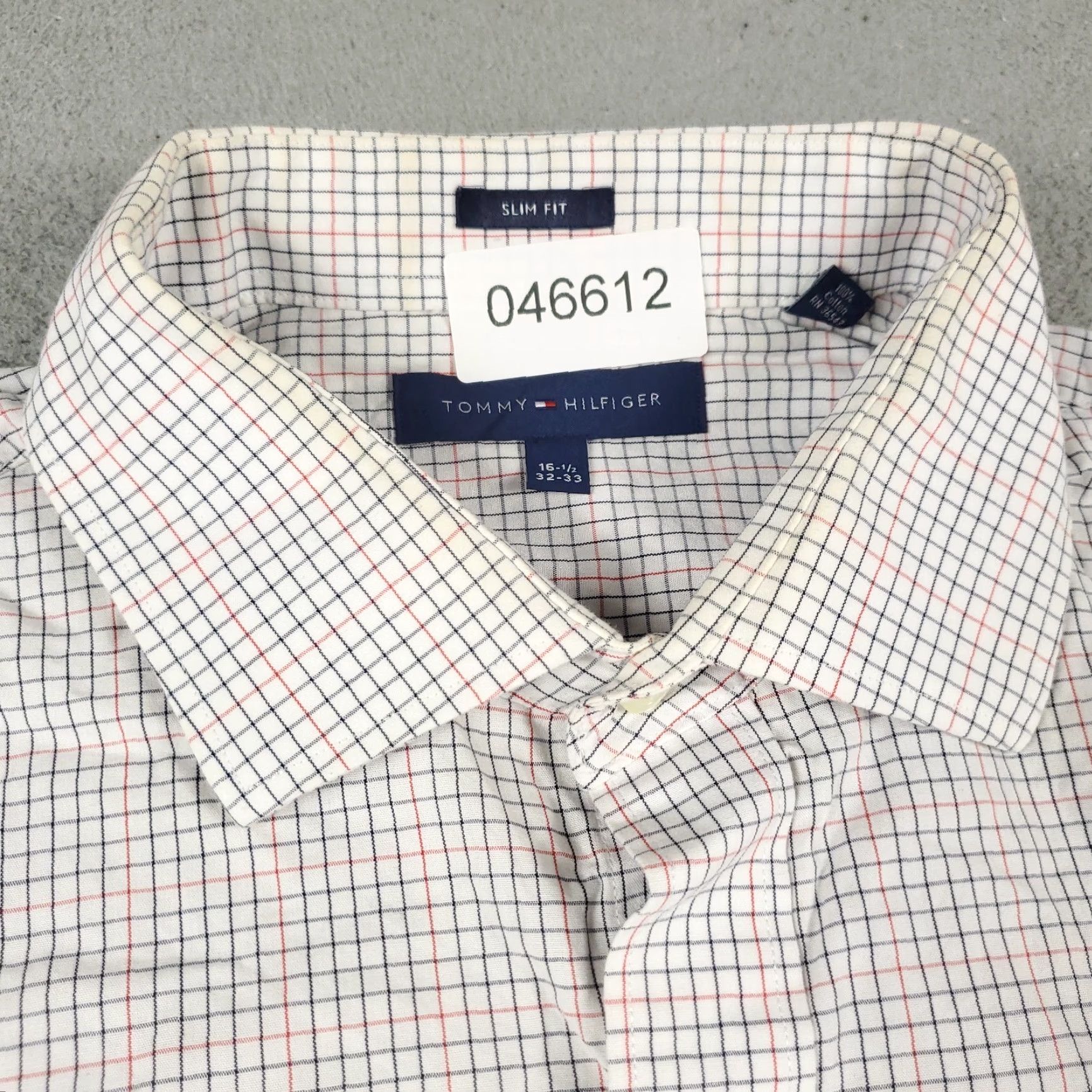 Tommy Hilfiger Tommy Hilfiger Shirt Mens 16.5 Red Check Dress Long Sleeve Button-Down Size 42R - 4 Thumbnail