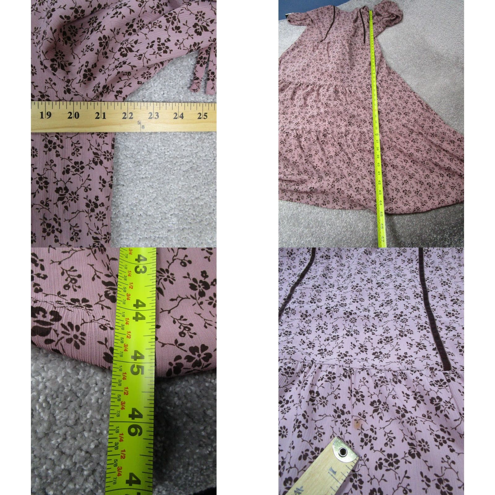Madewell Madewell Dress Womens XL Brown Floral Knee Length 3/4 Sleeve Pullover Round Neck A-Line Sheath Shift Layered Casual Party/Cocktail Travel Size XL / US 12-14 / IT 48-50 - 8 Thumbnail