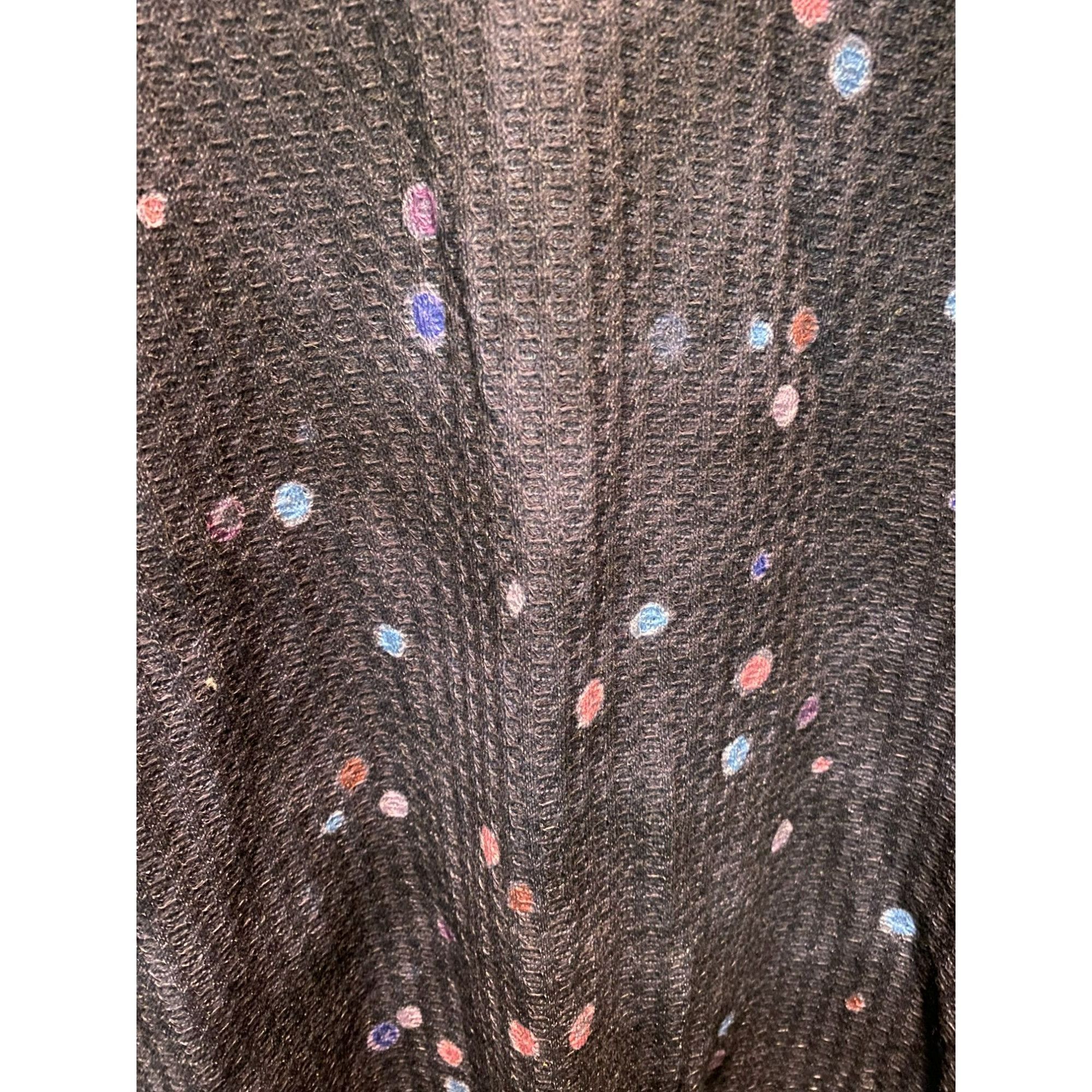 Other Luukse Womens 2X Long Sleeve Black and Polka Dot V-Neck Top Size XXL / US 16-18 / IT 52-54 - 3 Thumbnail