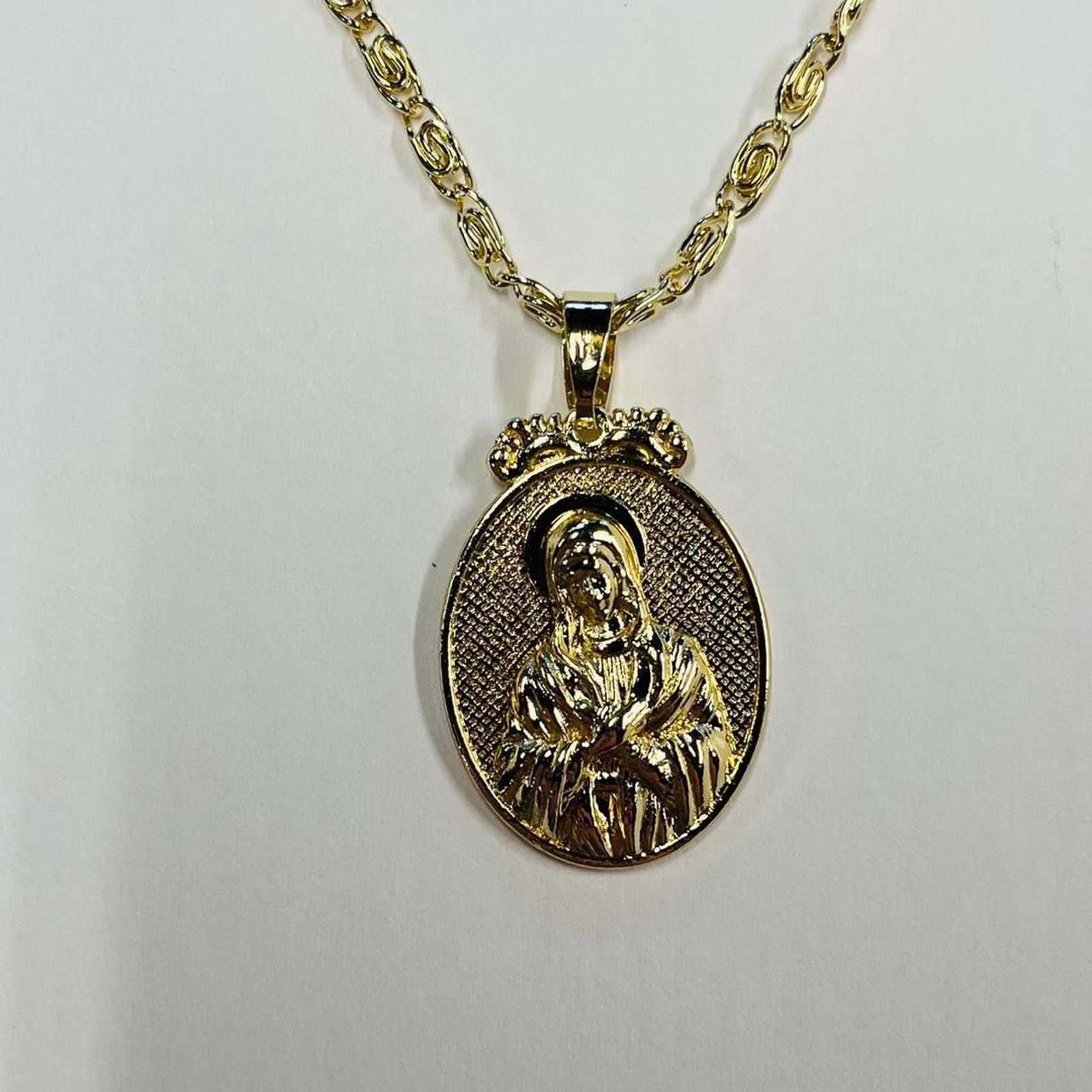 Vintage y2k 2000s gold Jesus necklace unique golden pendant Size ONE SIZE - 2 Thumbnail