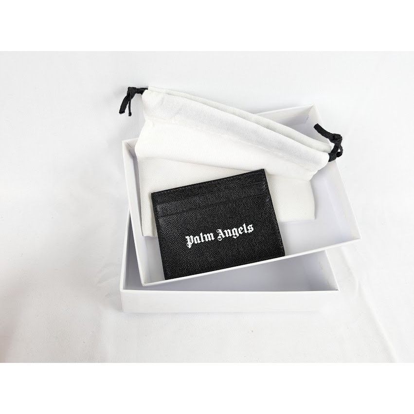 Palm Angels o1rshd1 Size: OS / Logo Caviar Card Holder in Black/White Size ONE SIZE - 5 Thumbnail