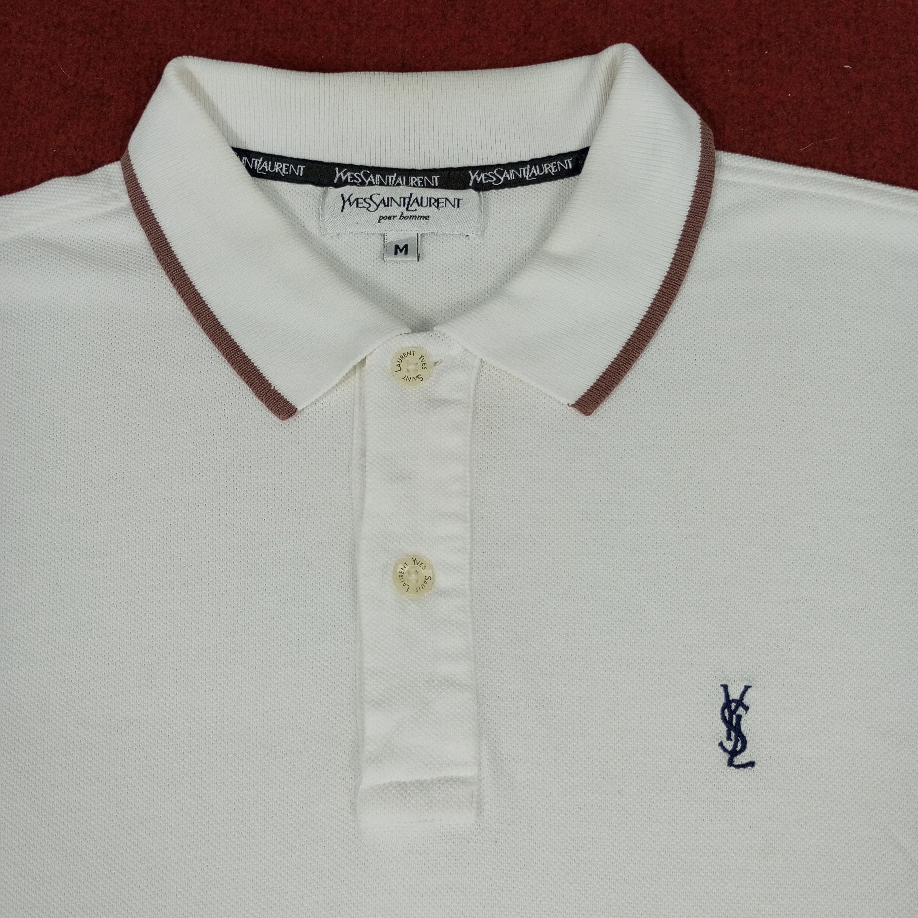 Vintage × Yves Saint Laurent Yves Saint Laurent Luxury Brand YSL Logo Design Polos Size US M / EU 48-50 / 2 - 2 Thumbnail