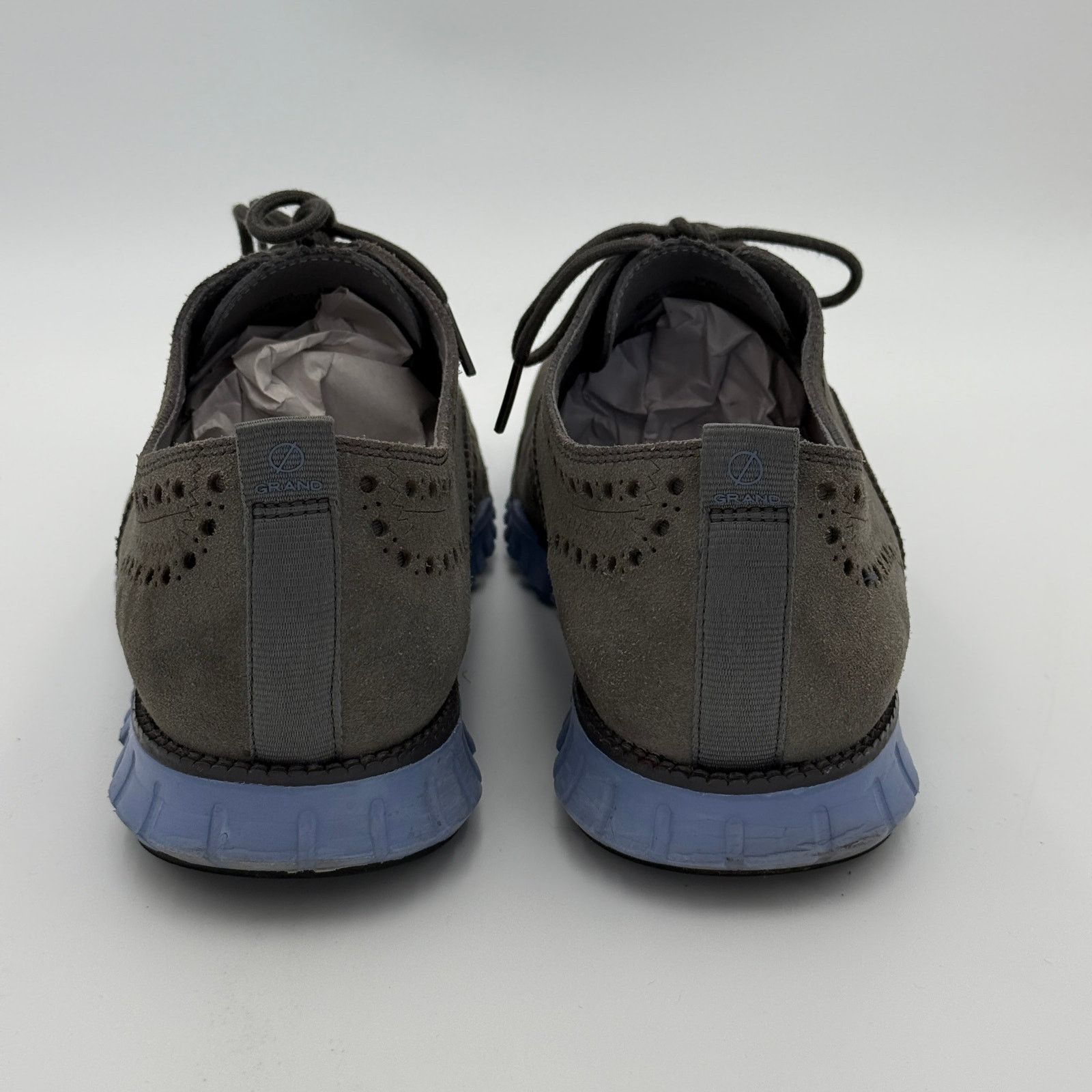 Cole Haan Cole Haan zerogrand Wingtip Oxford Suede - Gray/Blue Size US 12 / EU 45 - 6 Thumbnail