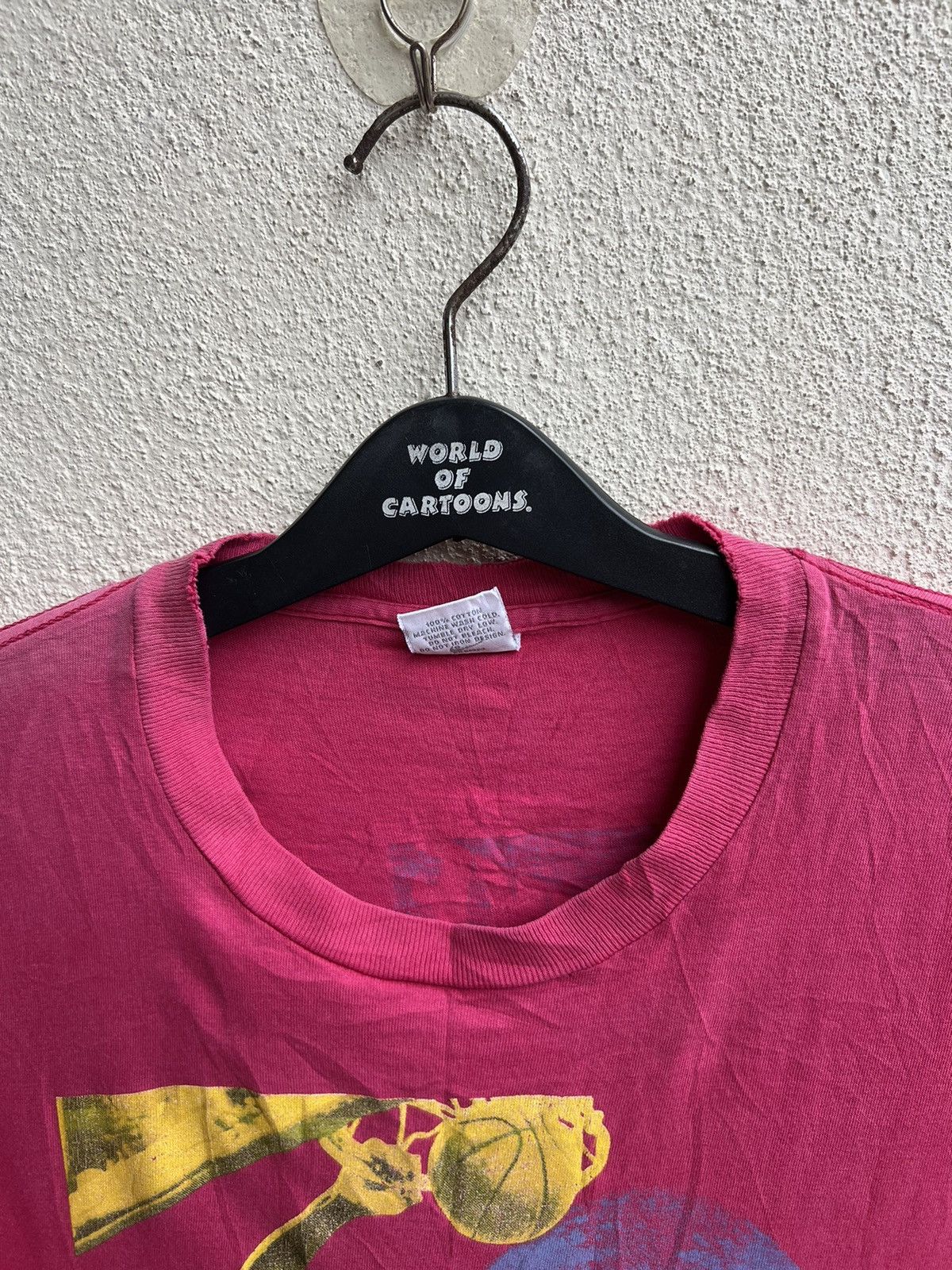Nike Vintage 90s Nike Grey Tag Jordan Distress Sun Fade Pink tee Size US M / EU 48-50 / 2 - 19 Thumbnail