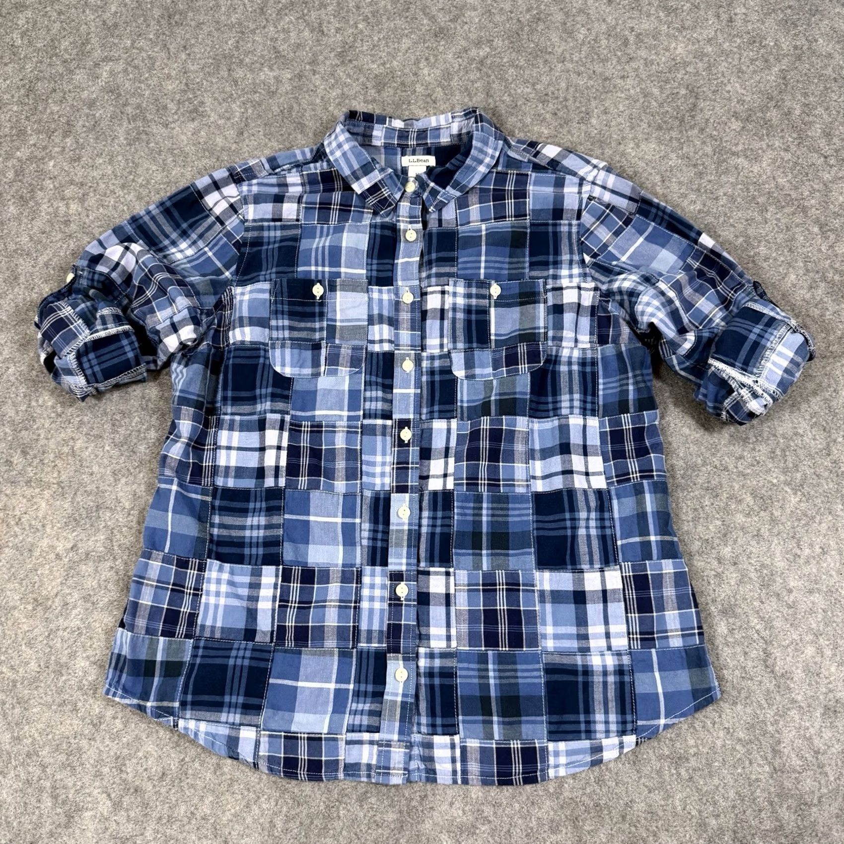Vintage LL Bean Quilted Patches Button-Up Long Sleeve Shirt Blue Women's Size Medium Size M / US 6-8 / IT 42-44 - 4 Thumbnail