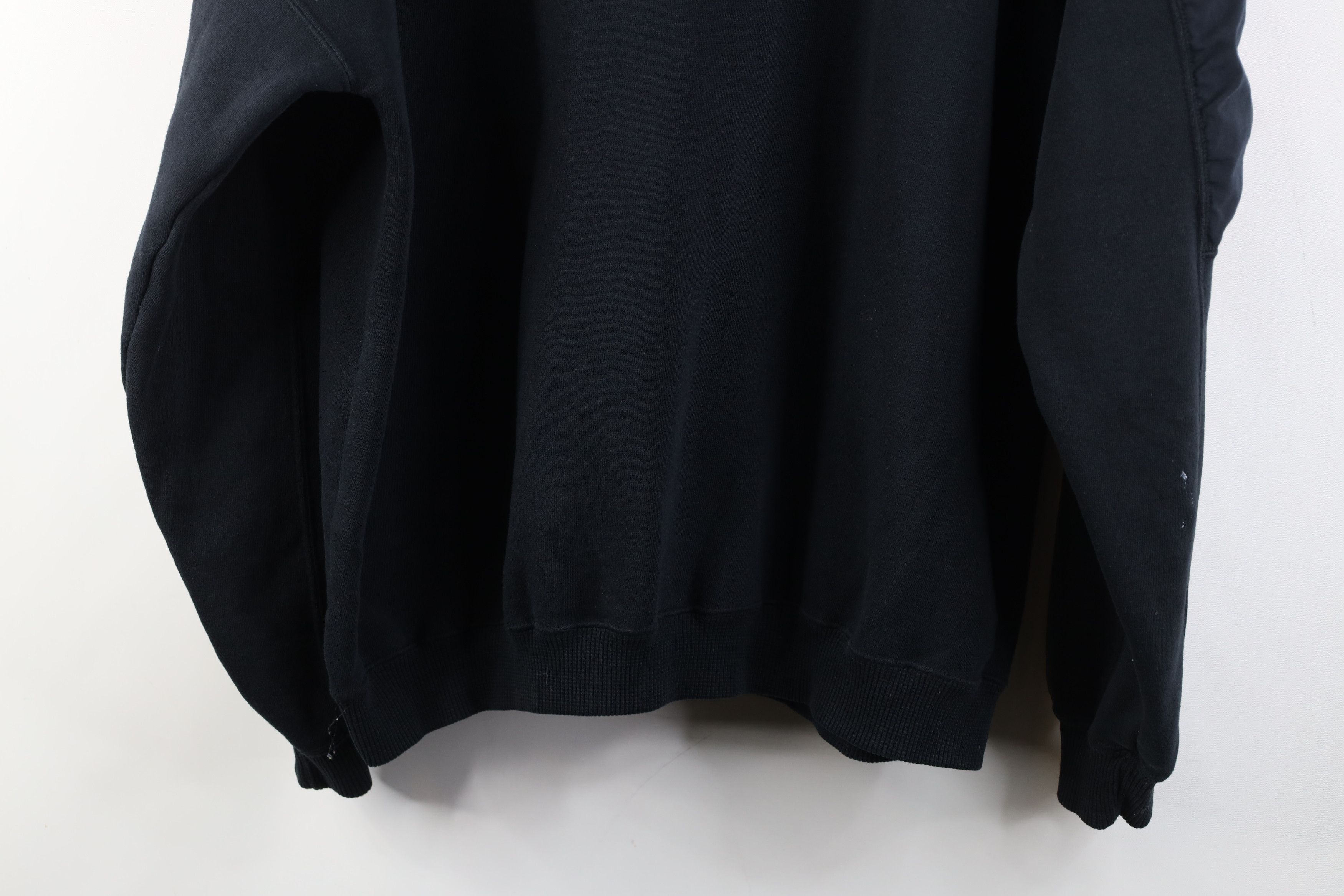 Vintage Vintage 90s Streetwear Henley Pullover Sweatshirt Black Size US XL / EU 56 / 4 - 14 Thumbnail