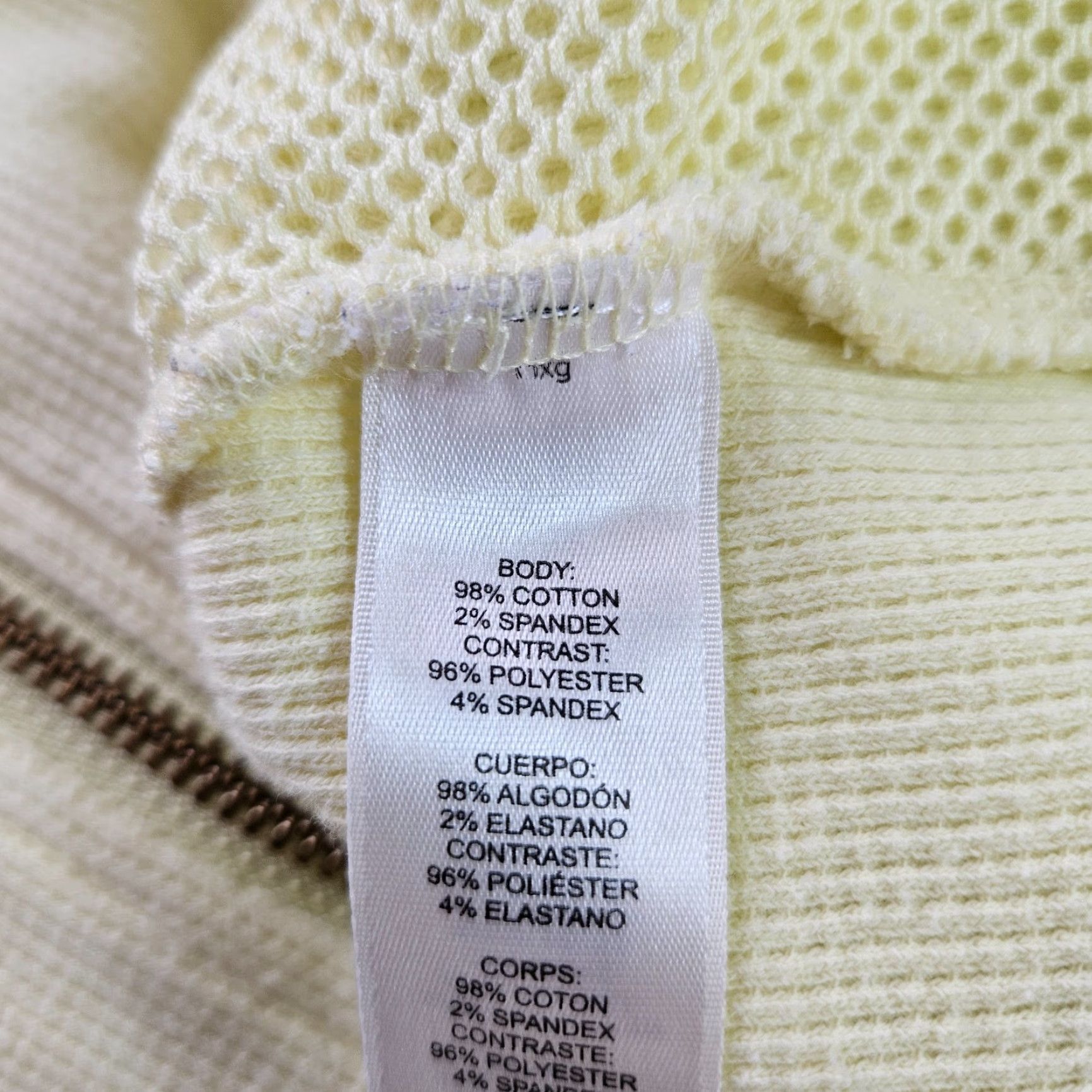 Vintage Zenergy by Chicos Womens Knit Jacket XL Yellow Full Zip Cotton Blend Pockets Size XL / US 12-14 / IT 48-50 - 4 Thumbnail