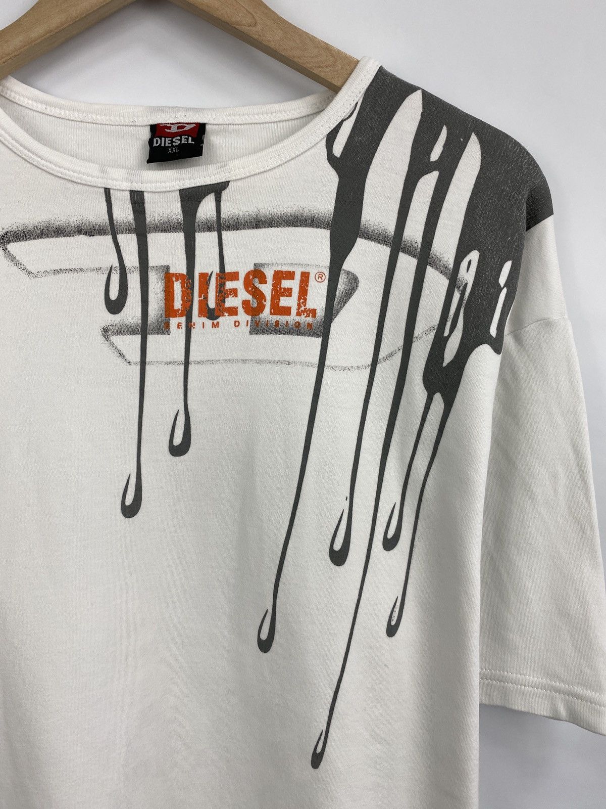 Diesel 🇺🇸 Vintage 90s Diesel Big logo T-Shirt Retro Rare Y2K Size US XL / EU 56 / 4 - 4 Thumbnail