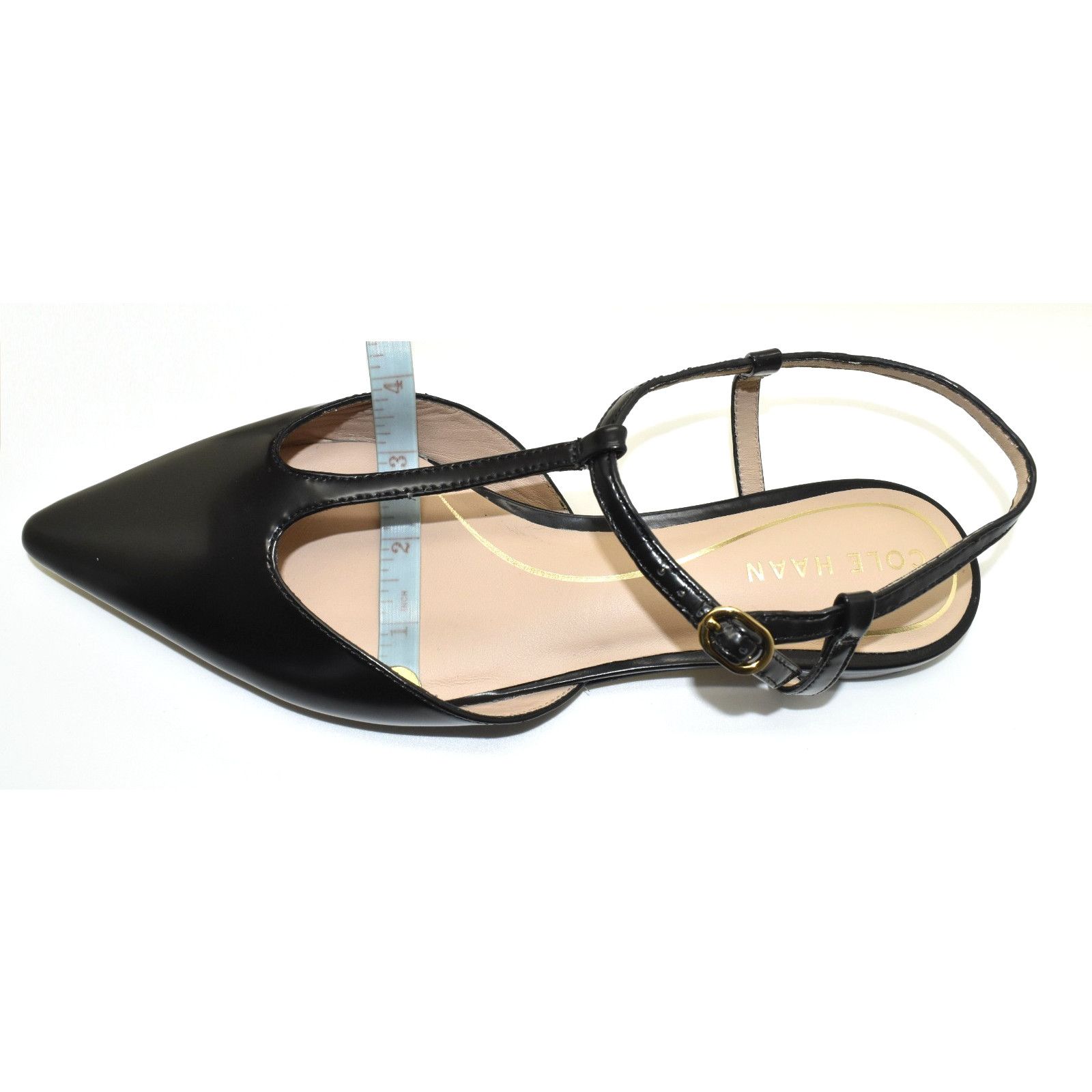 Cole Haan COLE HAAN Marlah Black Pointed Toe T-Strap Flats Size 8.5B Size US 8.5 / IT 38.5 - 8 Thumbnail