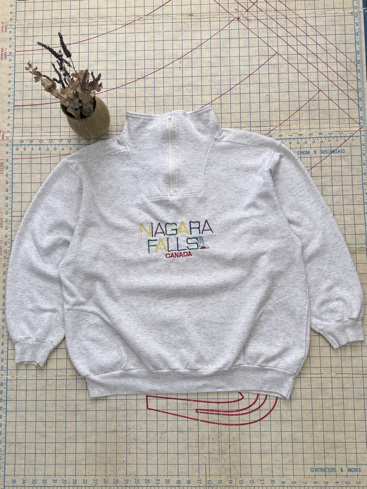 Vintage Vintage Niagra Falls Canada Tourist 1/4 Zip Sweater XL Size US XL / EU 56 / 4 - 2 Thumbnail