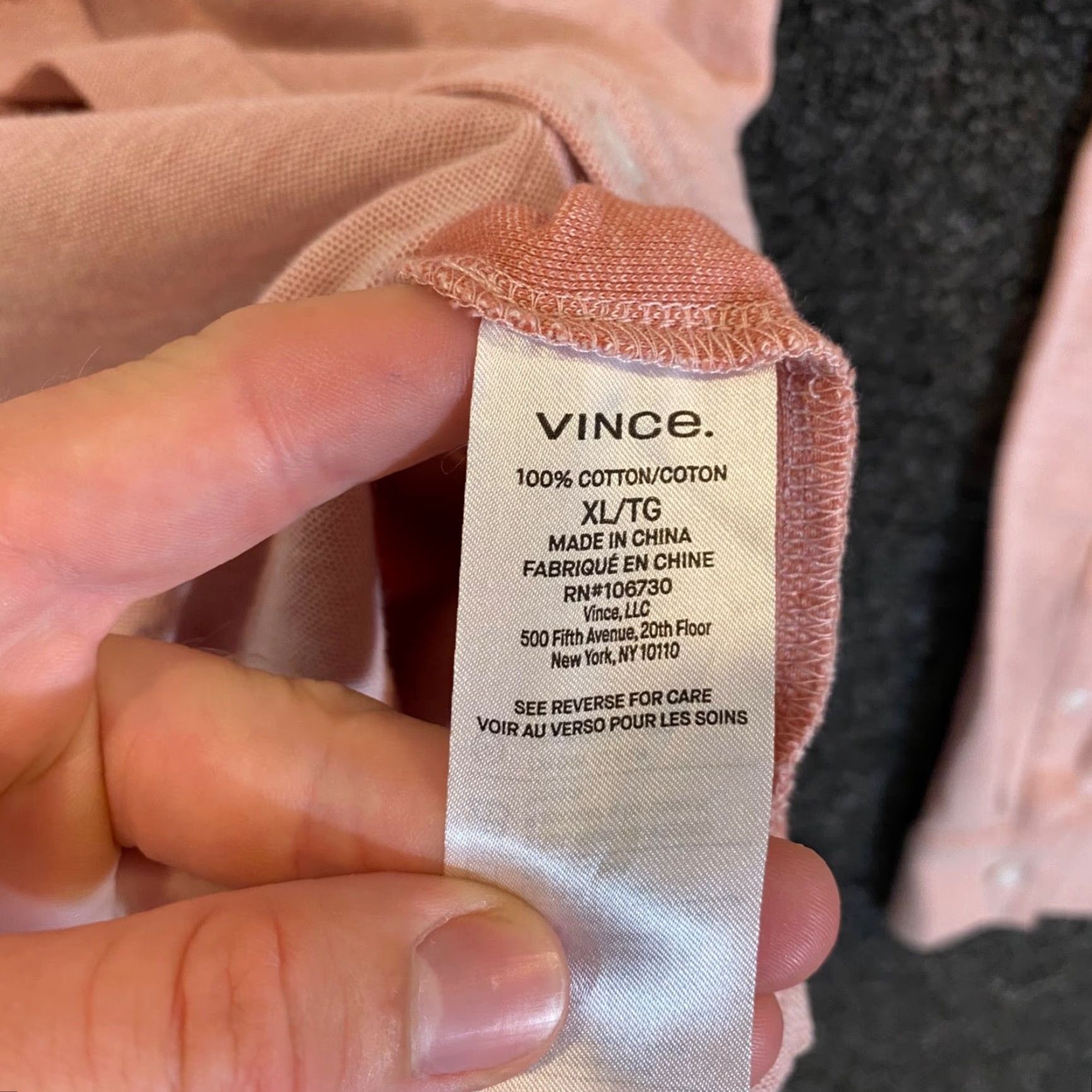 Vince Vince Shirt Mens XL Light Pink Button Up Casual Dress Top Long Sleeve Collared Size US XL / EU 56 / 4 - 6 Thumbnail