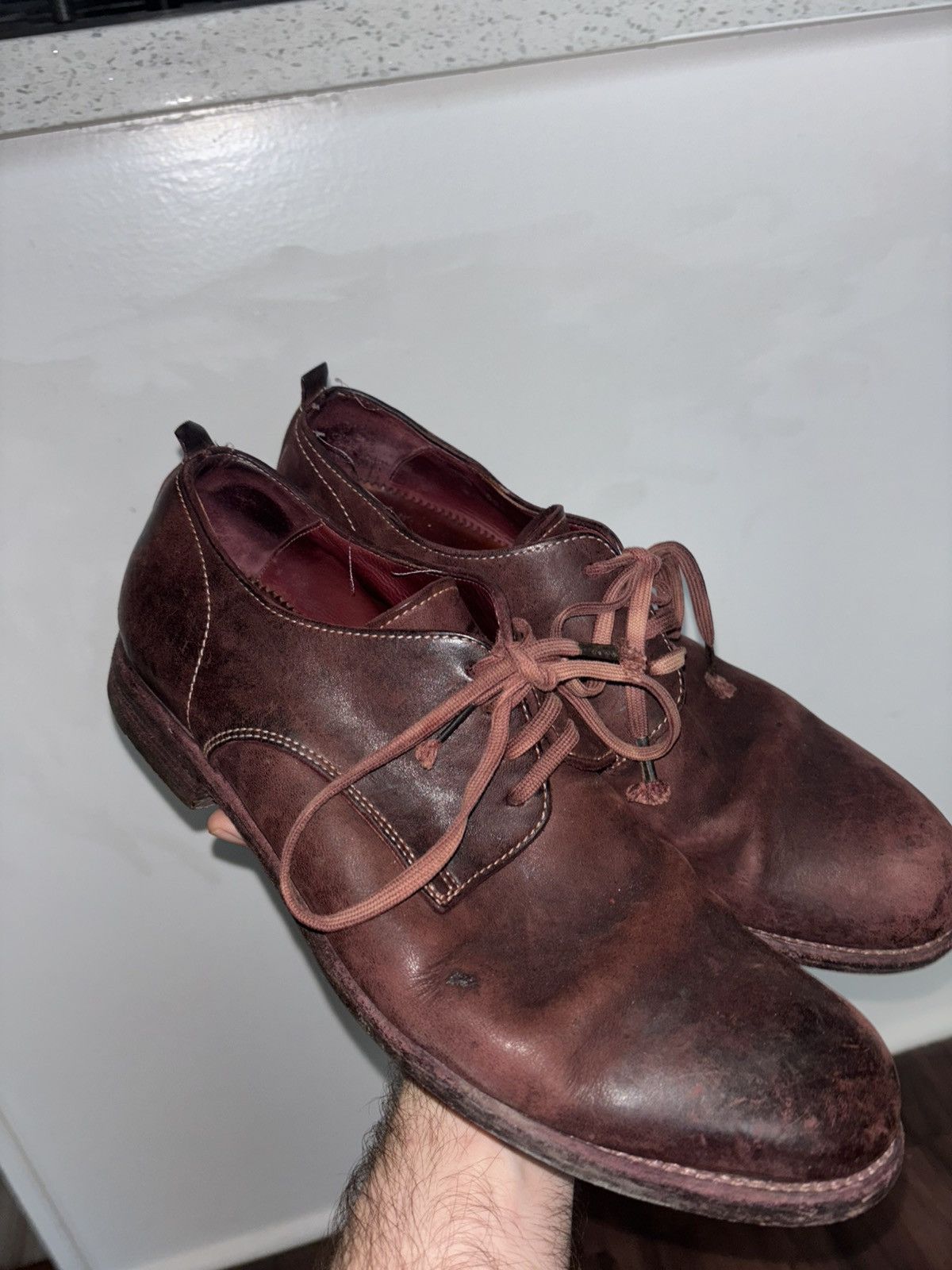 Officine Creative Officine Creative Vintage Handmade Burgundy Leather Size US 10 / EU 43 - 3 Thumbnail