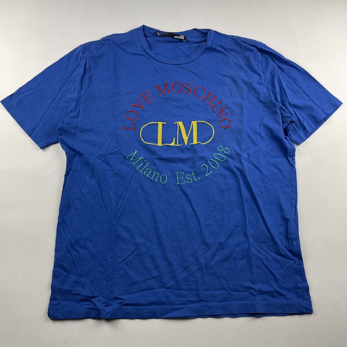 Moschino Love Moschino Embroidered Blue T-shirt mens size XL Colorful Size US XL / EU 56 / 4 - 1 Thumbnail