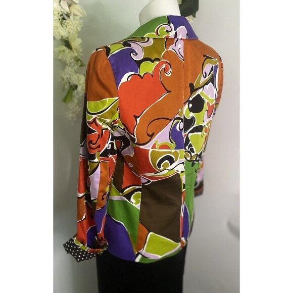 Other VTG Dana Buchman Size 4 Blazer Jacket Multi Color Abstract P Size S / US 4 / IT 40 - 5 Thumbnail