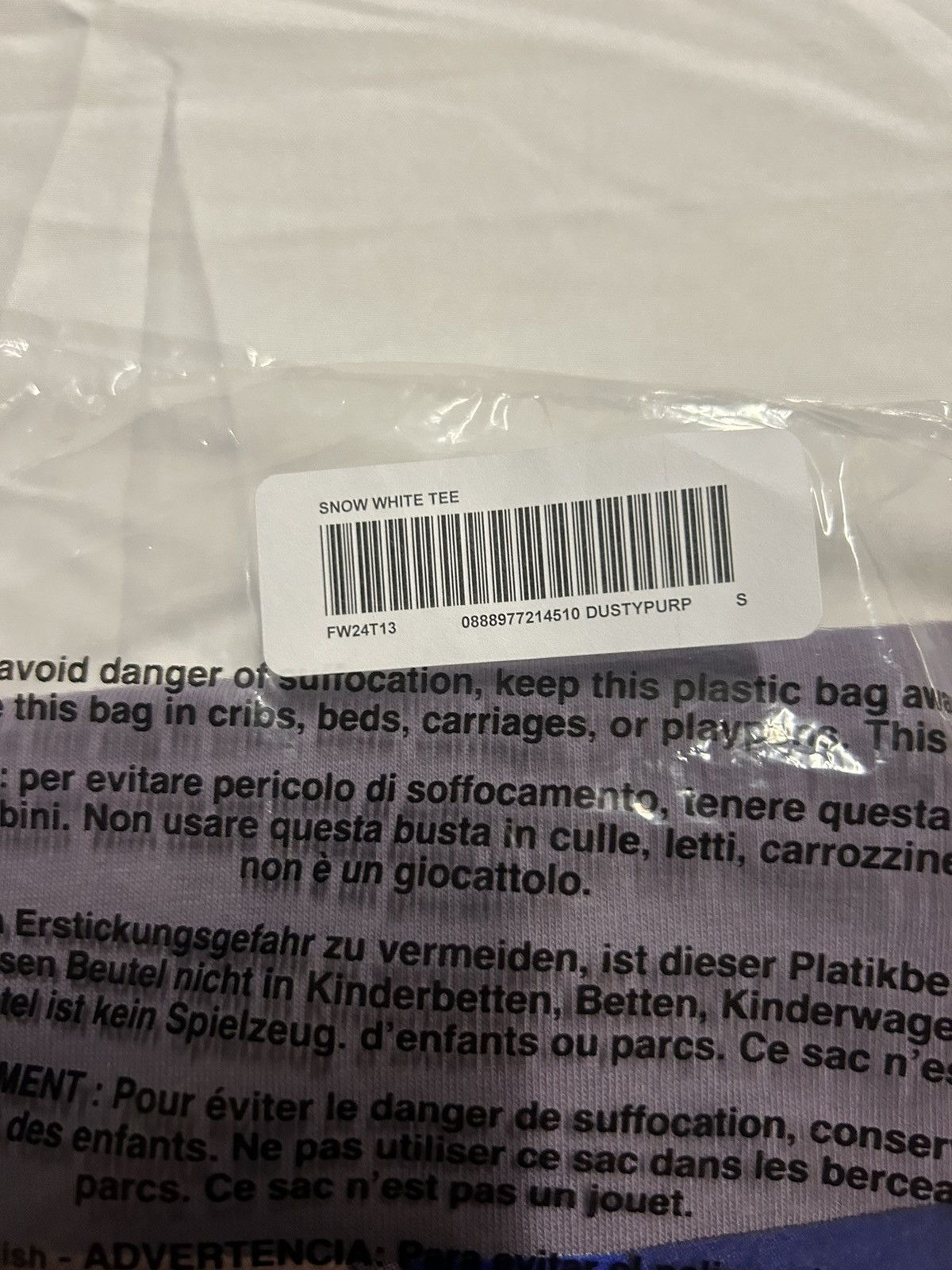 Supreme Supreme Snow White tee ds dusty purple sold out Size US S / EU 44-46 / 1 - 9 Thumbnail