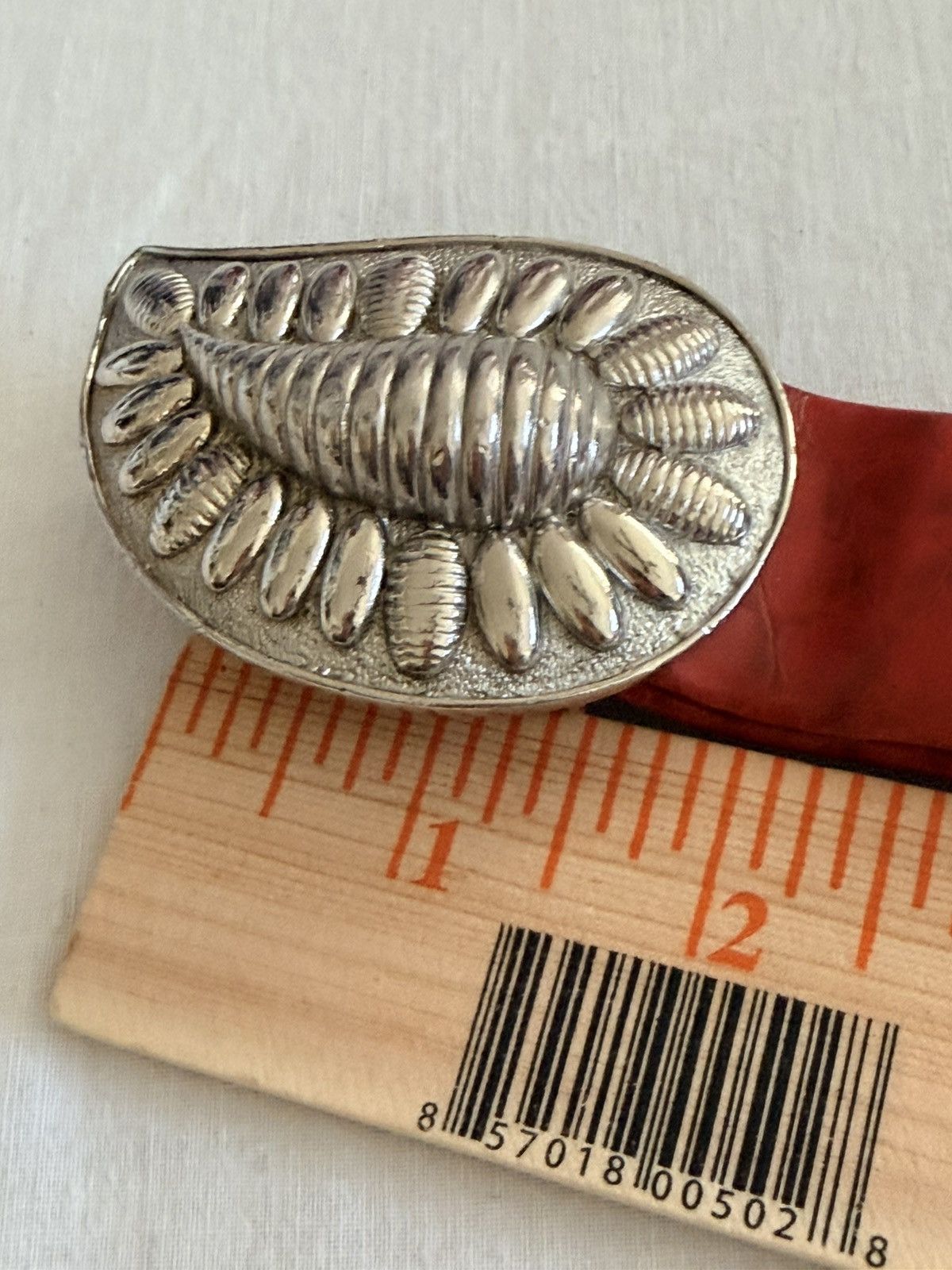 Other Vintage 1985 Mimi Di N Sculptural Buckle Red Leather Belt Size ONE SIZE - 15 Thumbnail